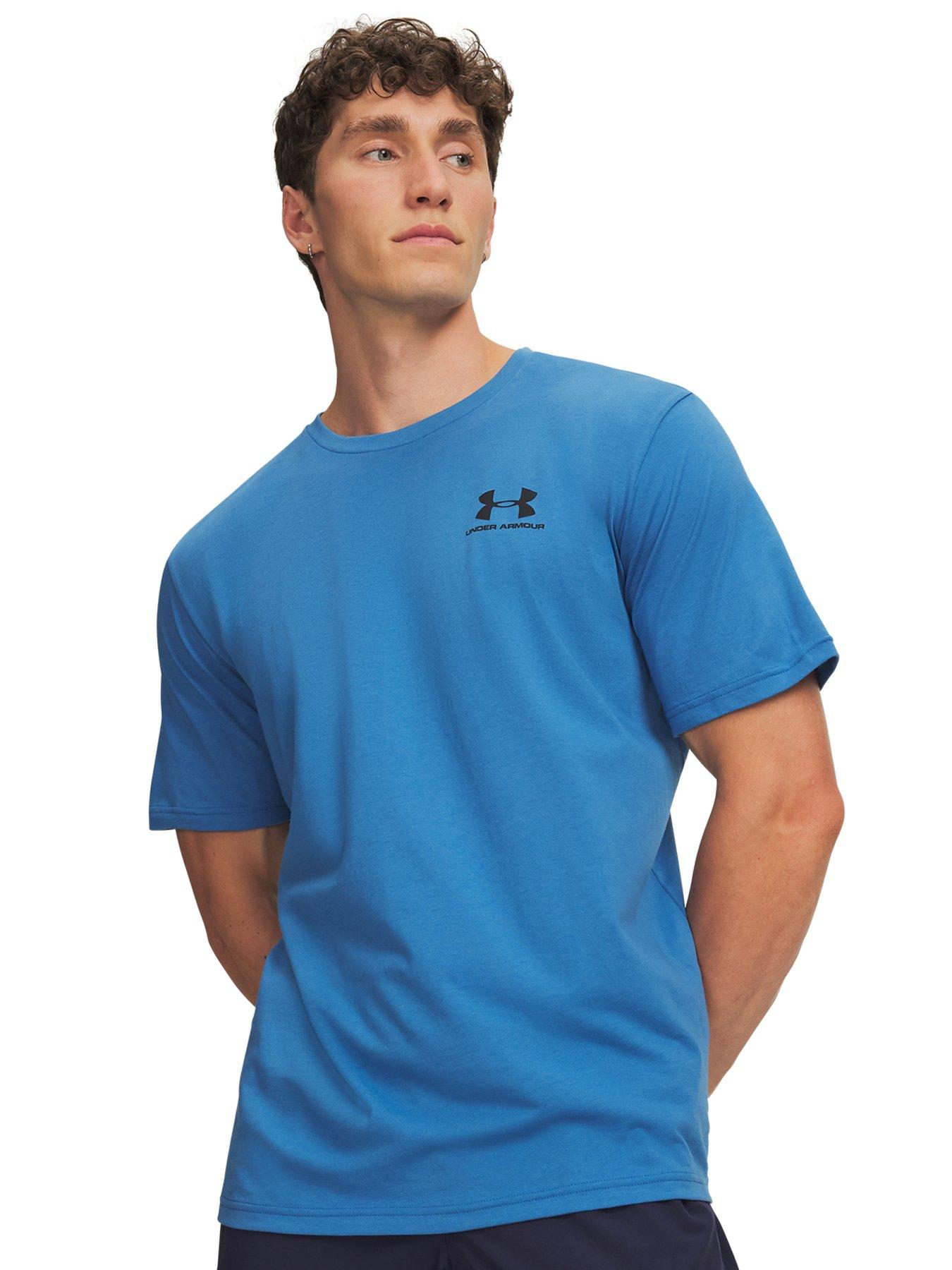 UNDER ARMOUR Men's Left Chest Logo Short Sleeve T-Shirt - Aegean Blue