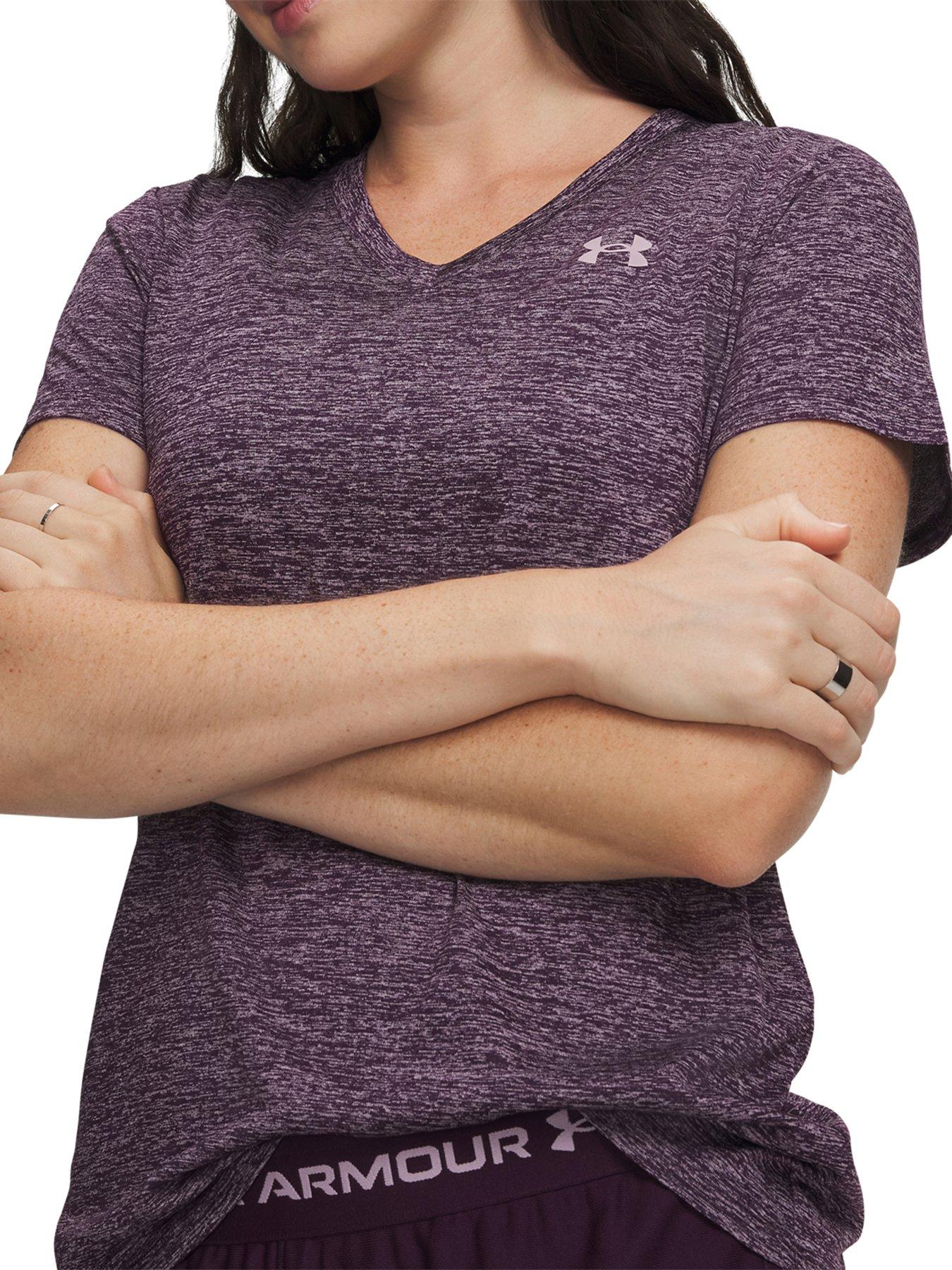 Under Armour Womens Training Tech Twist Sweat-Wicking T-Shirt - Purple