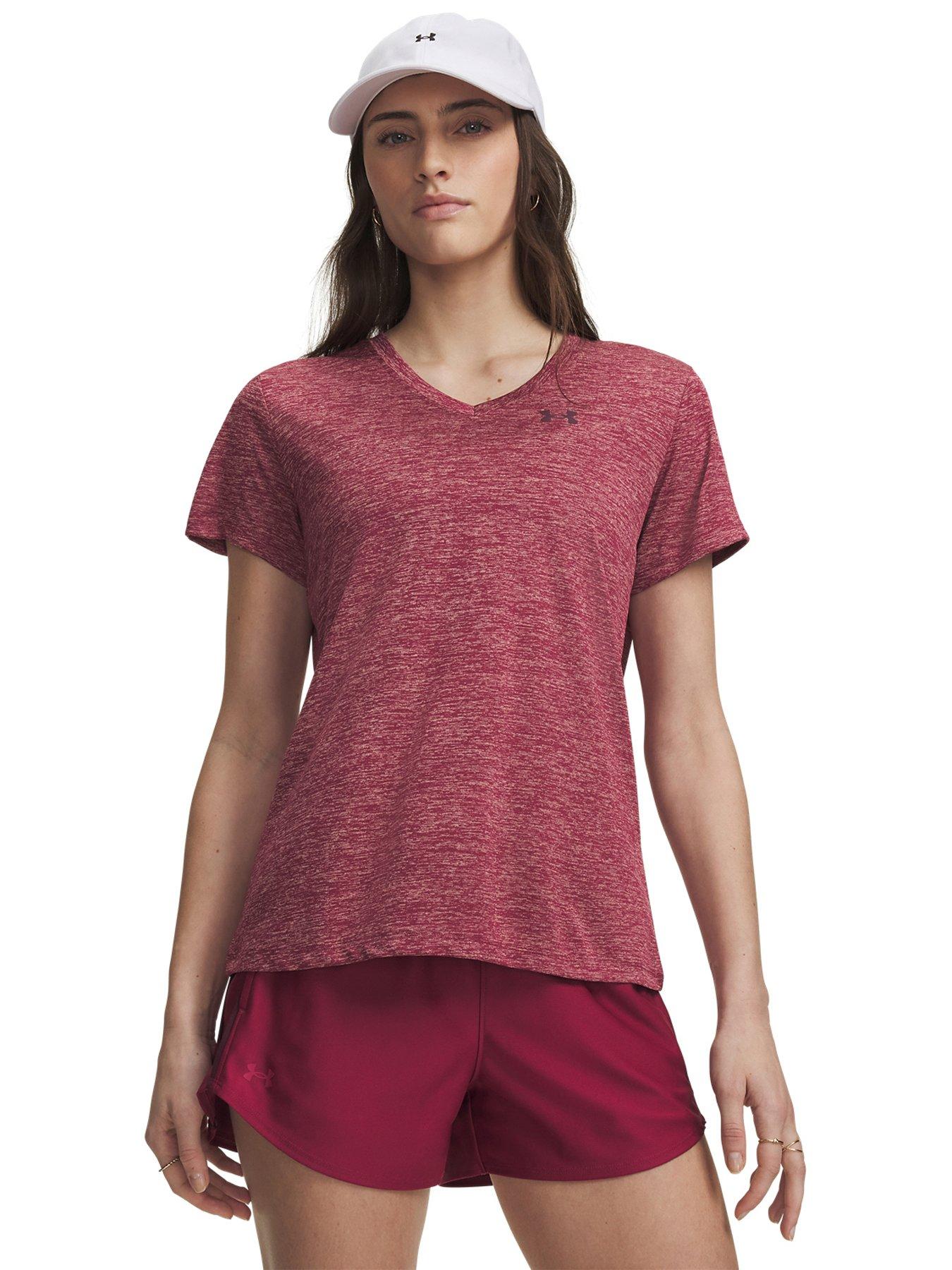 Image 1 of 3 of UNDER ARMOUR Womens Training Tech T-shirt V Neck - Red