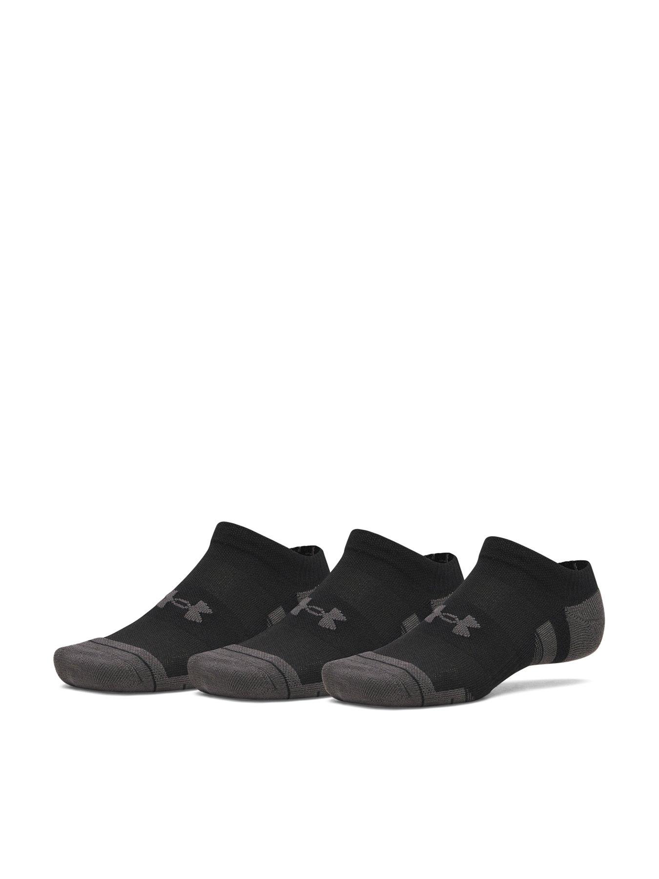 Under Armour Unisex Training Tech 3 Pack No Show Socks - Black
