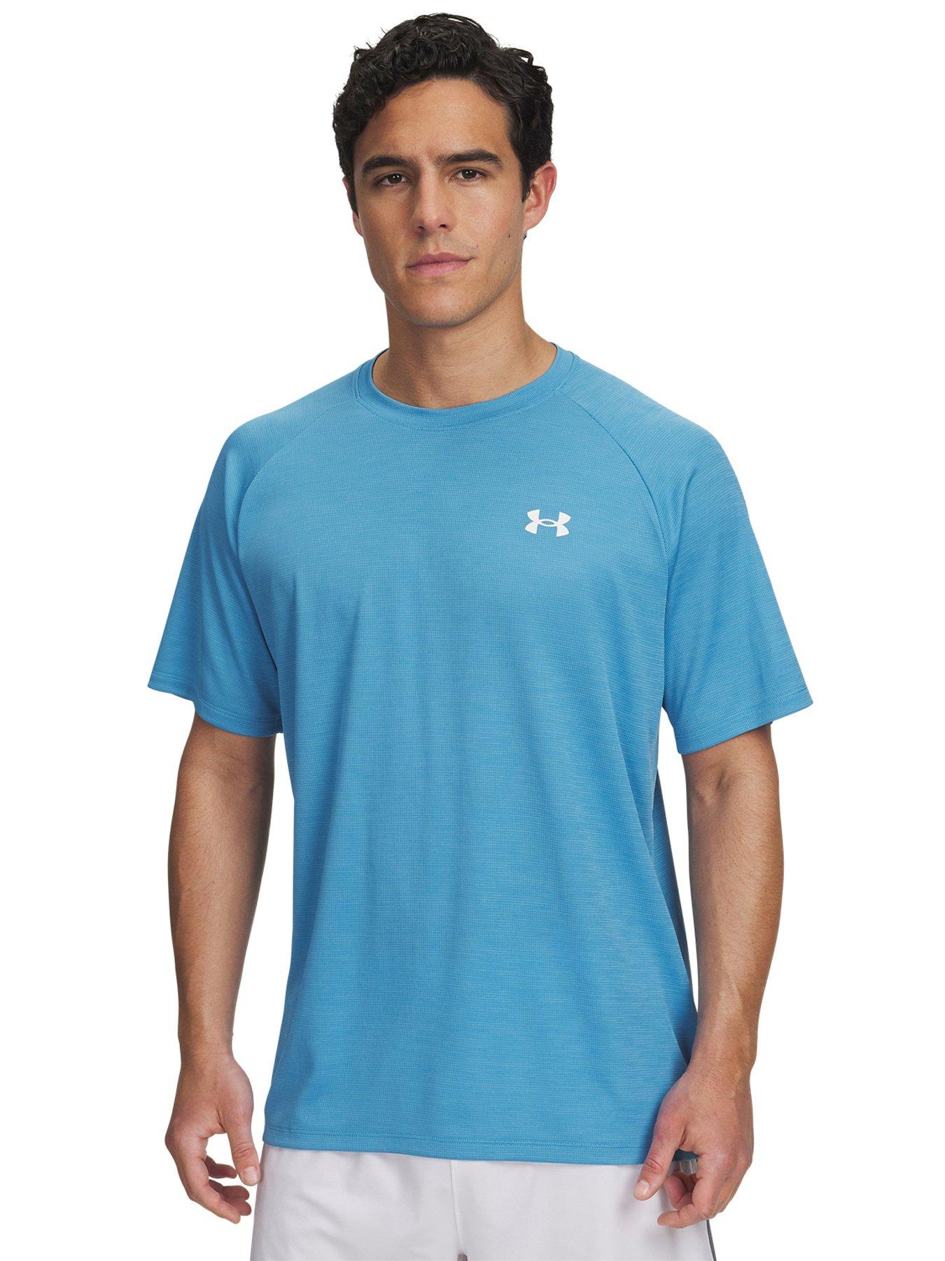 Image 1 of 2 of UNDER ARMOUR Under Armour Mens Textured Lightweight Crew Neck T-Shirt - Blue