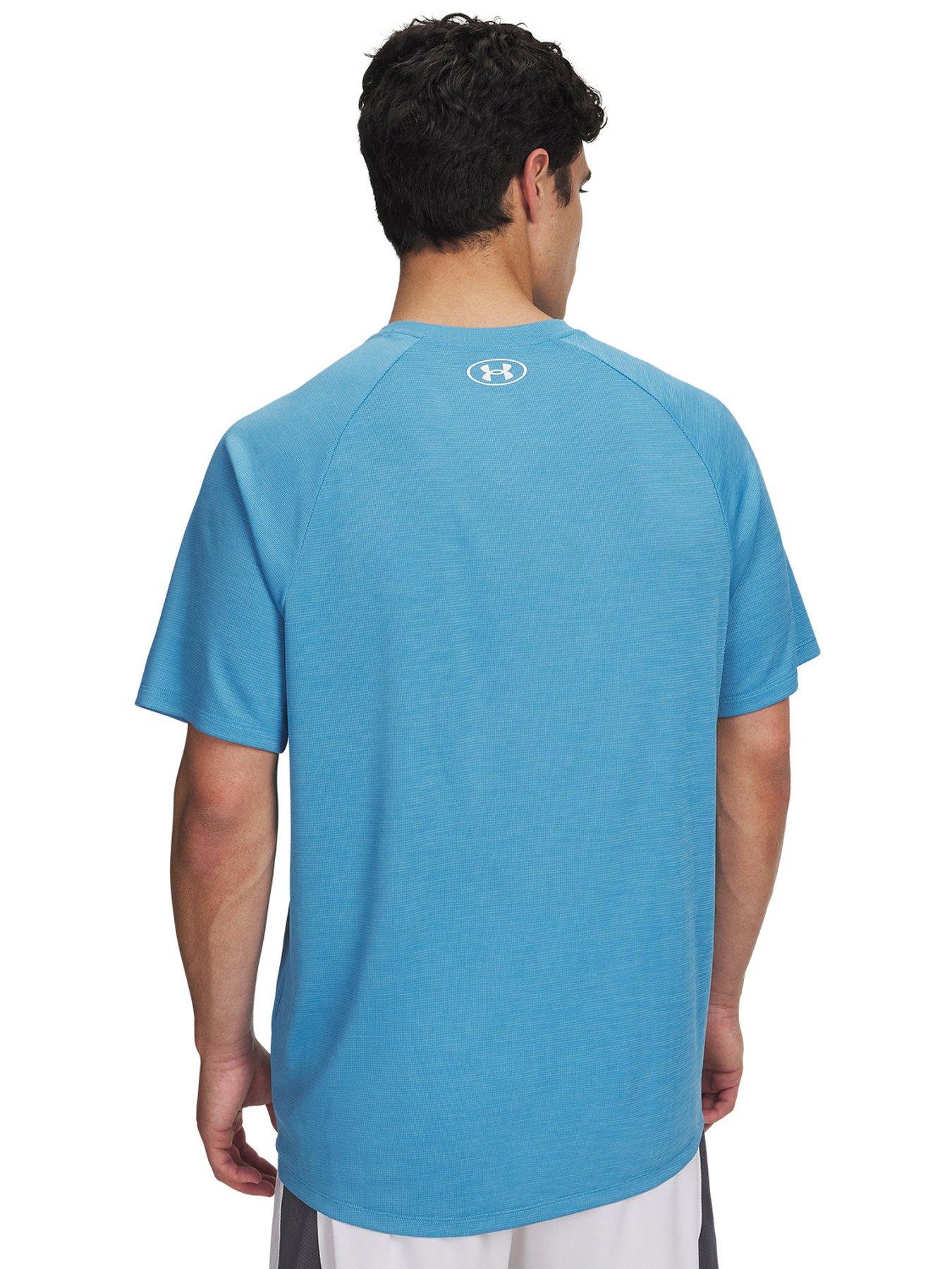 Image 2 of 2 of UNDER ARMOUR Under Armour Mens Textured Lightweight Crew Neck T-Shirt - Blue