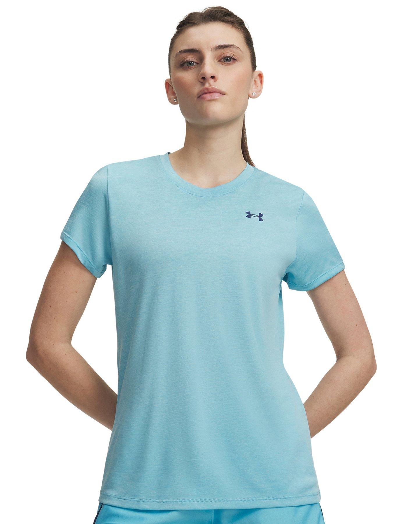 Image 1 of 3 of UNDER ARMOUR Women's Tech Twist Short Sleeve T-Shirt - Fresco Blue / Blackout Navy
