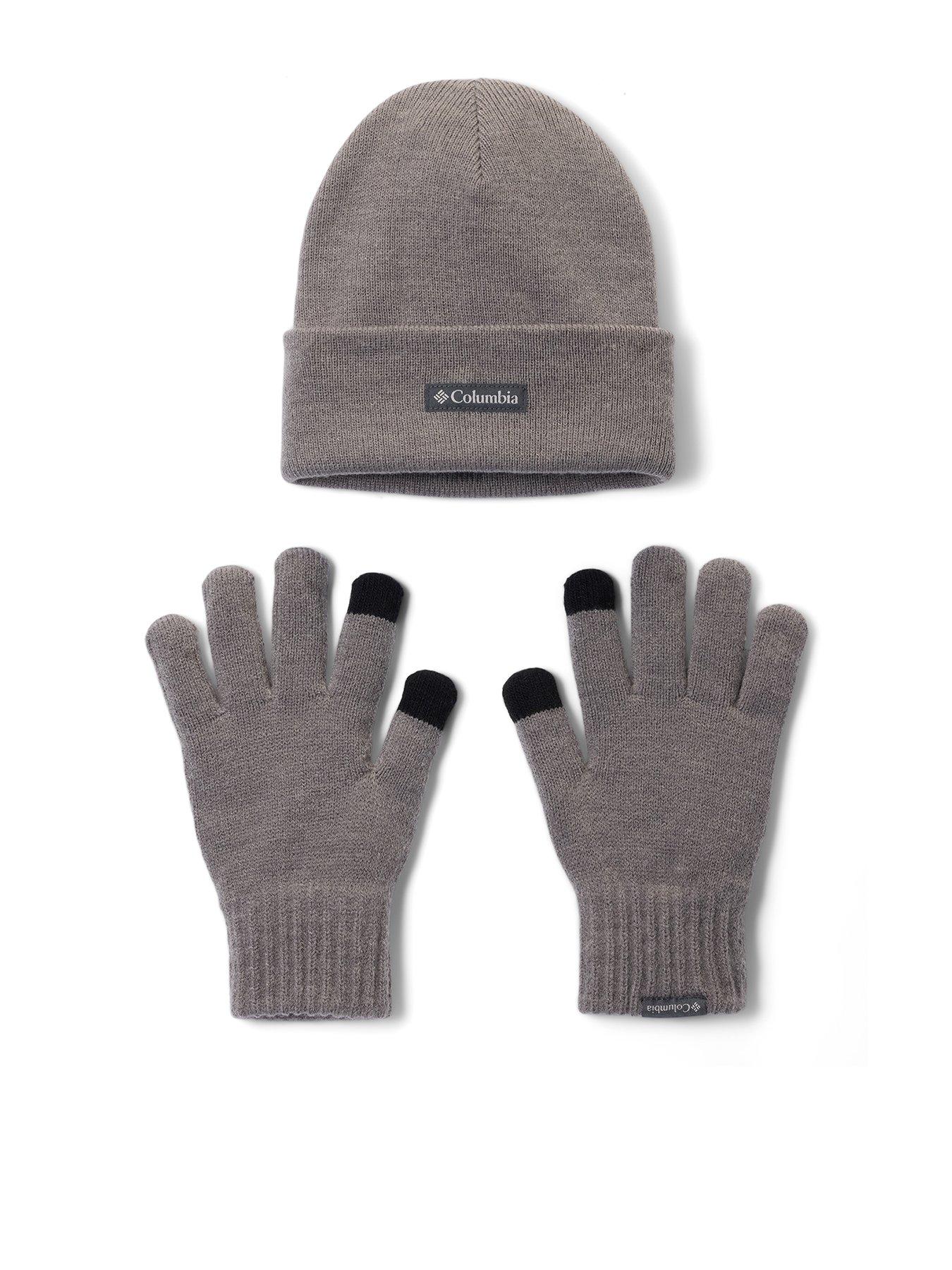 Image 1 of 3 of Columbia Mens CSC Touchscreen Knit Beanie &amp; Gloves Set - Grey