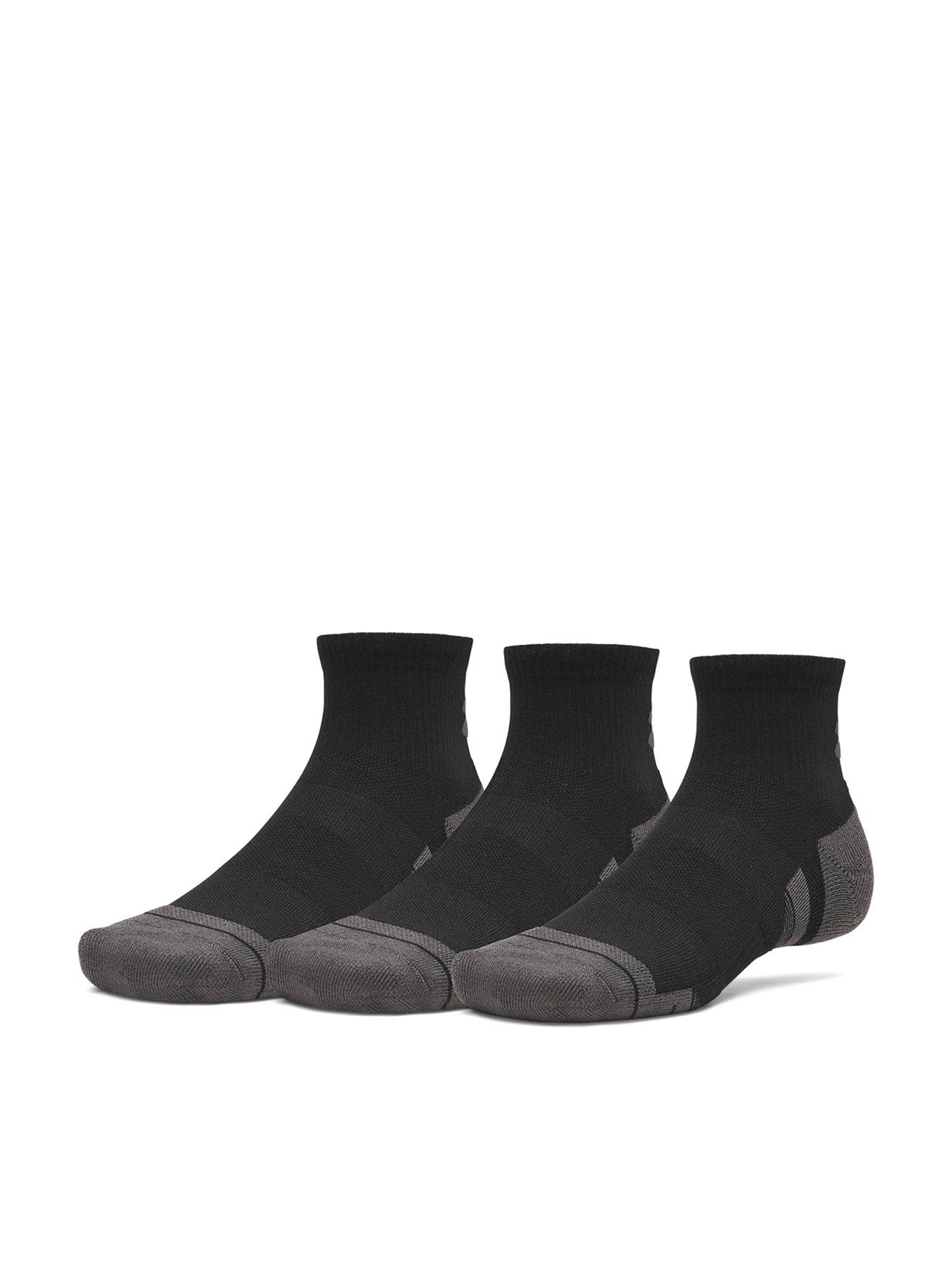 UNDER ARMOUR Unisex 3 Pack Quarter Socks - Black