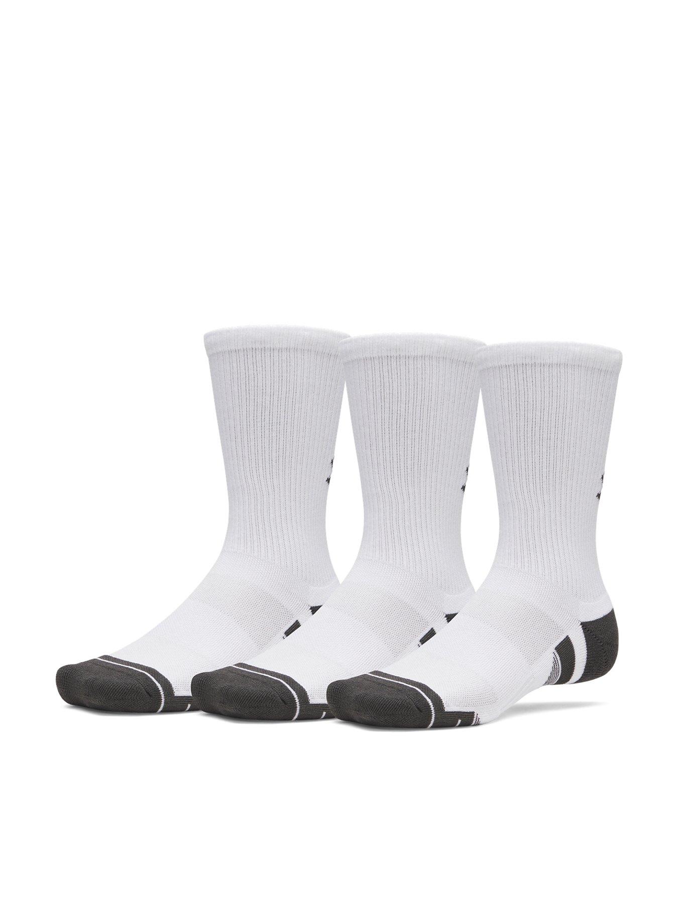 Under Armour Unisex Training Tech 3 Pack Crew Socks - White