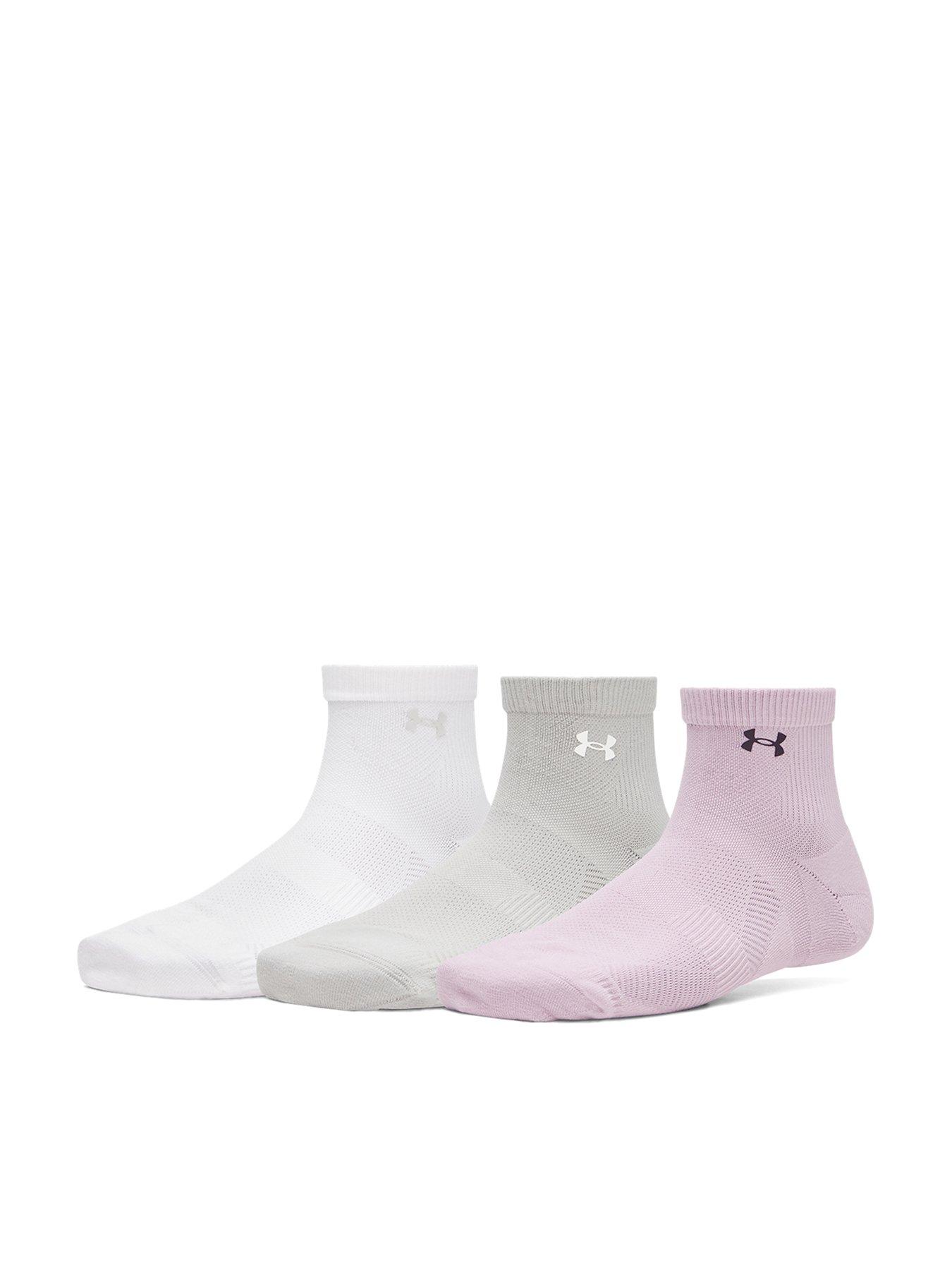 UNDER ARMOUR Womens Training Vanish 3 Pack Quarter Sock - Pink