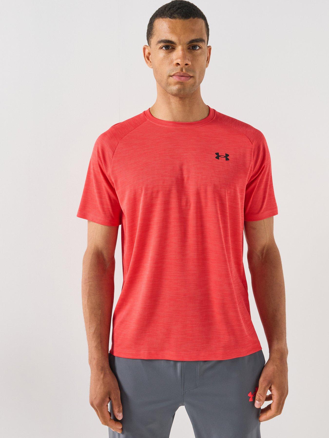 Image 1 of 6 of UNDER ARMOUR Mens Training Tech Textured T-Shirt - Red