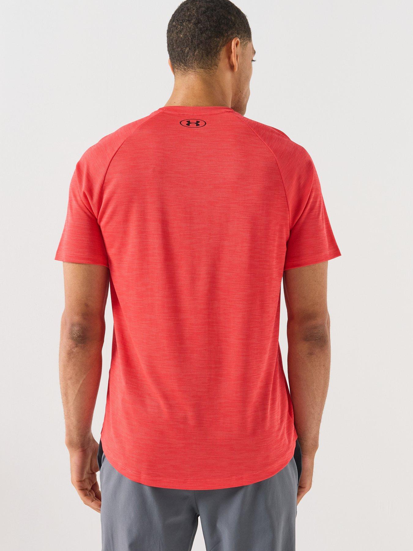 Image 2 of 6 of UNDER ARMOUR Mens Training Tech Textured T-Shirt - Red