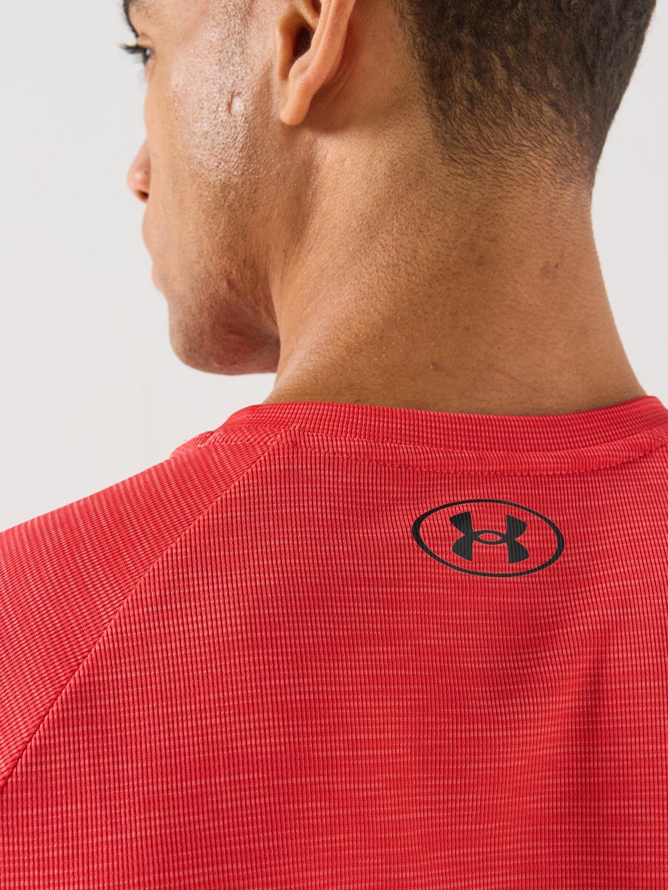 Image 4 of 6 of UNDER ARMOUR Mens Training Tech Textured T-Shirt - Red