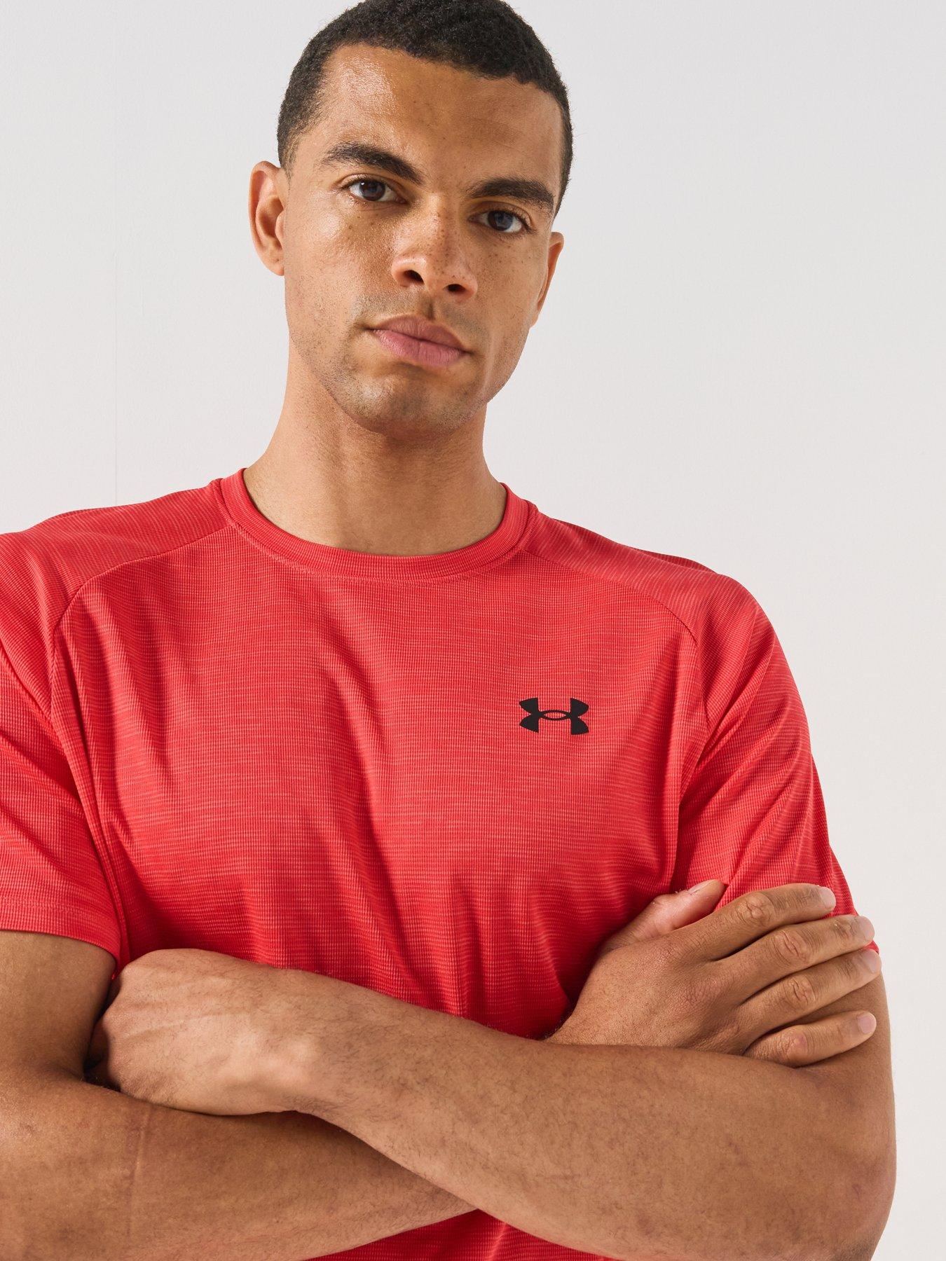 Image 6 of 6 of UNDER ARMOUR Mens Training Tech Textured T-Shirt - Red