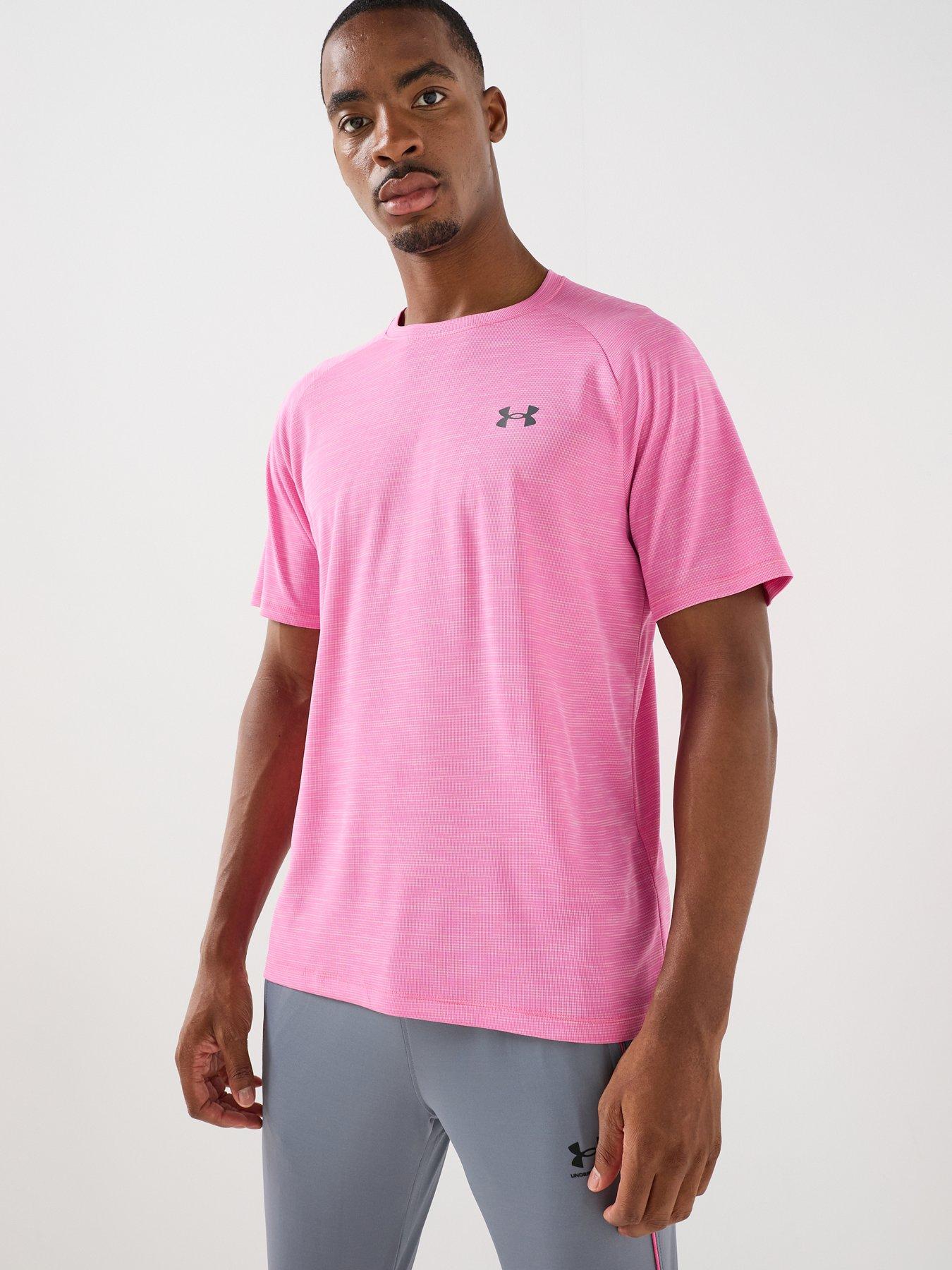 UNDER ARMOUR Men's Tech Textured T-Shirt - Pink