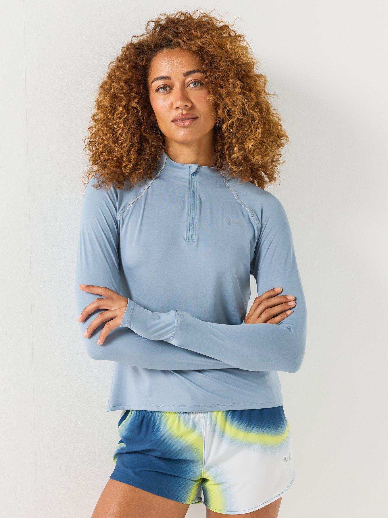 Under Armour Womens Velociti Pro Half Zip Stretch Running Jacket - Blue