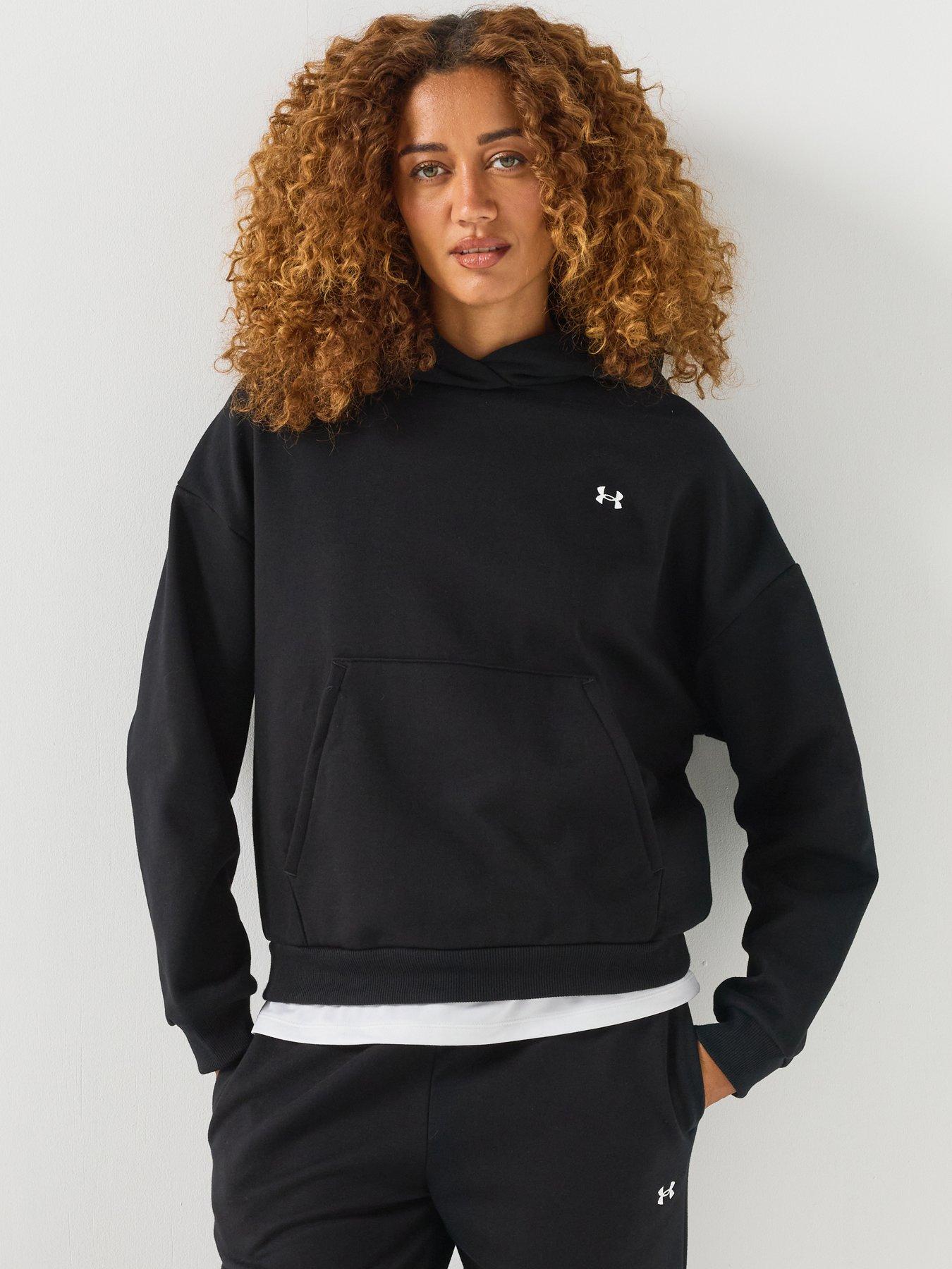 Under Armour Womens Training Icon Fleece Relaxed Fit Hoodie - Black