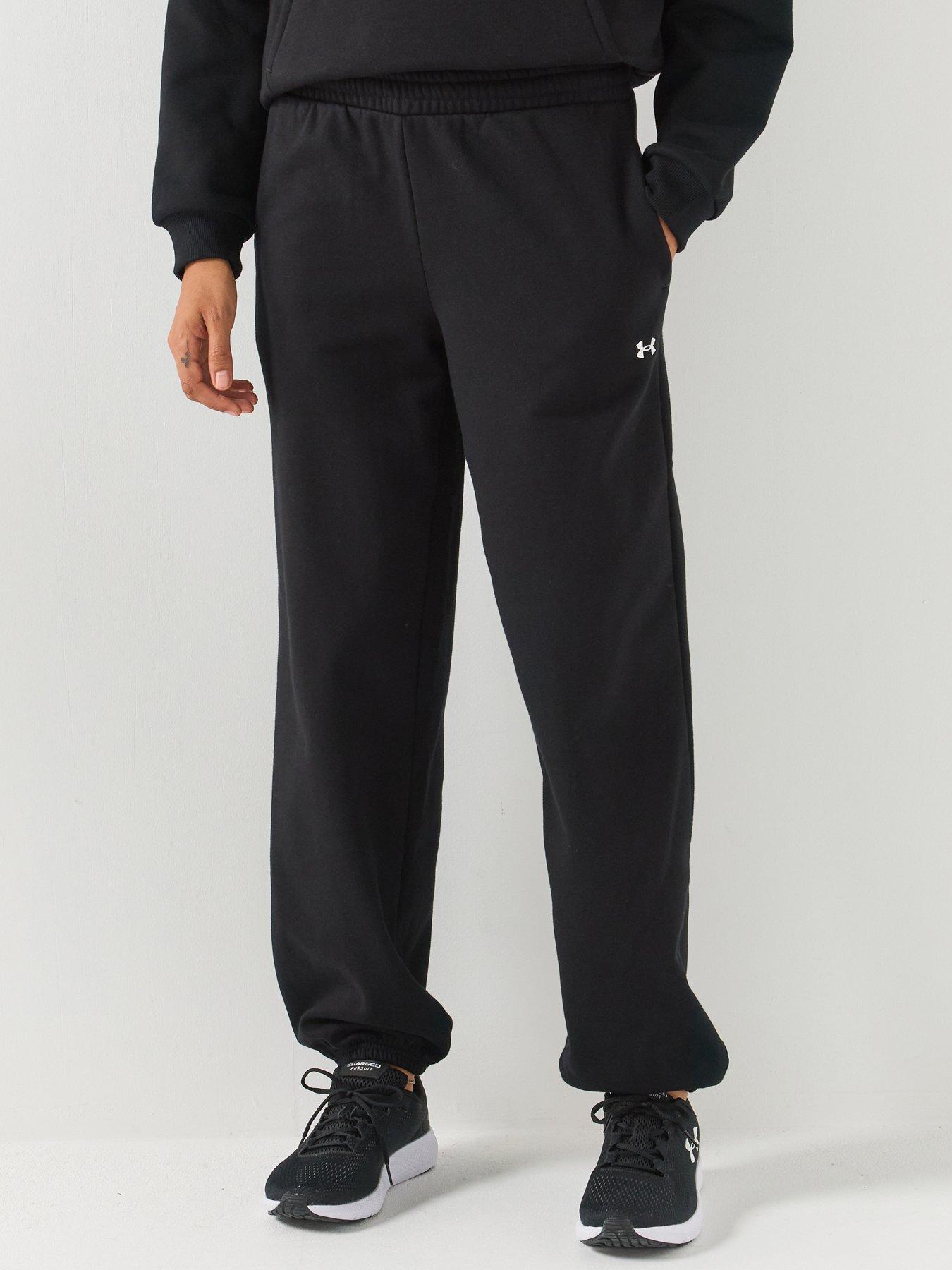 Under Armour Womens Training Icon Fleece Tapered Jogging Bottoms - Black