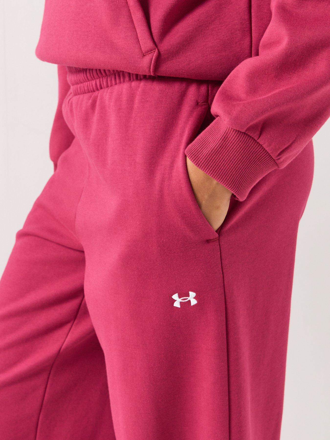 Image 4 of 6 of UNDER ARMOUR Womens Training Icon Fleece Elasticated Jogging Bottoms - Red