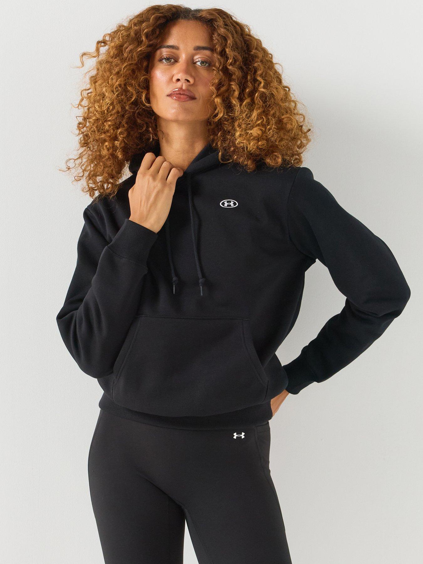UNDER ARMOUR Womens Training Rival Fleece Hoodie - Black