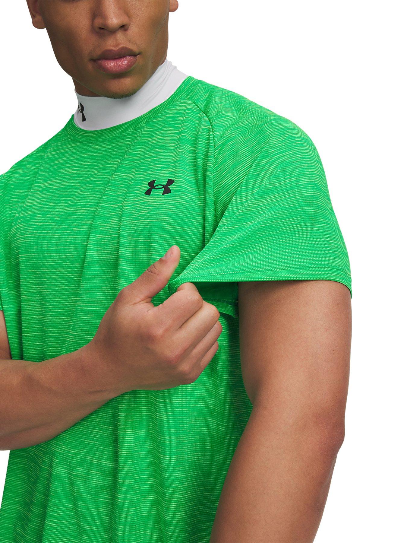 Image 3 of 3 of UNDER ARMOUR Mens Training Tech Textured Raglan T-Shirt - Green
