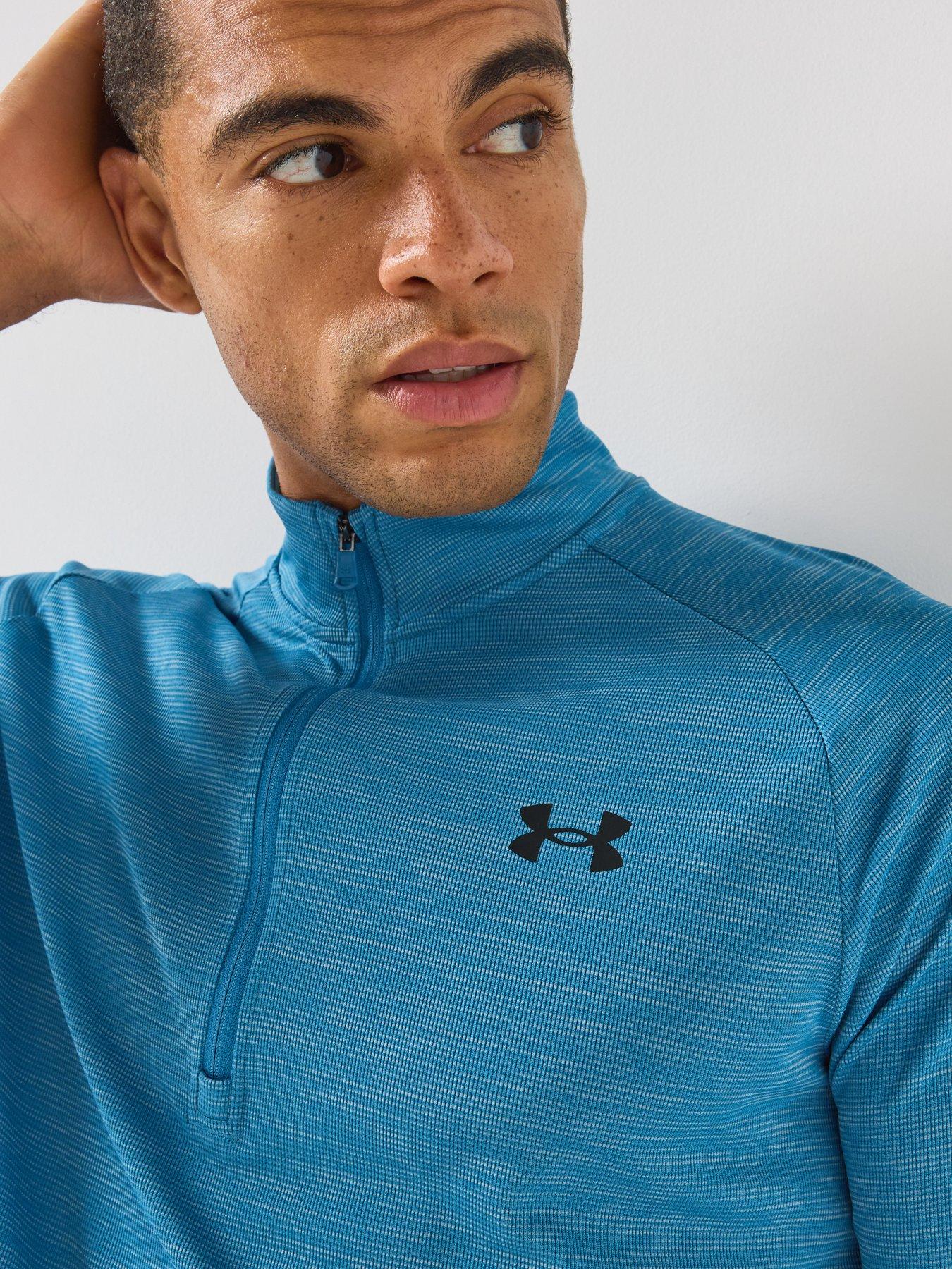 Image 4 of 6 of UNDER ARMOUR Mens Training Tech Textured Half Zip Top - Blue