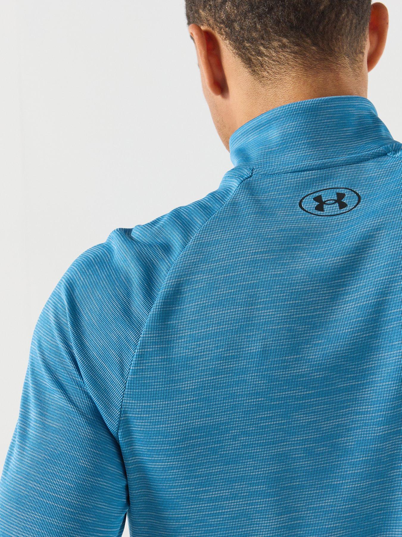 Image 5 of 6 of UNDER ARMOUR Mens Training Tech Textured Half Zip Top - Blue