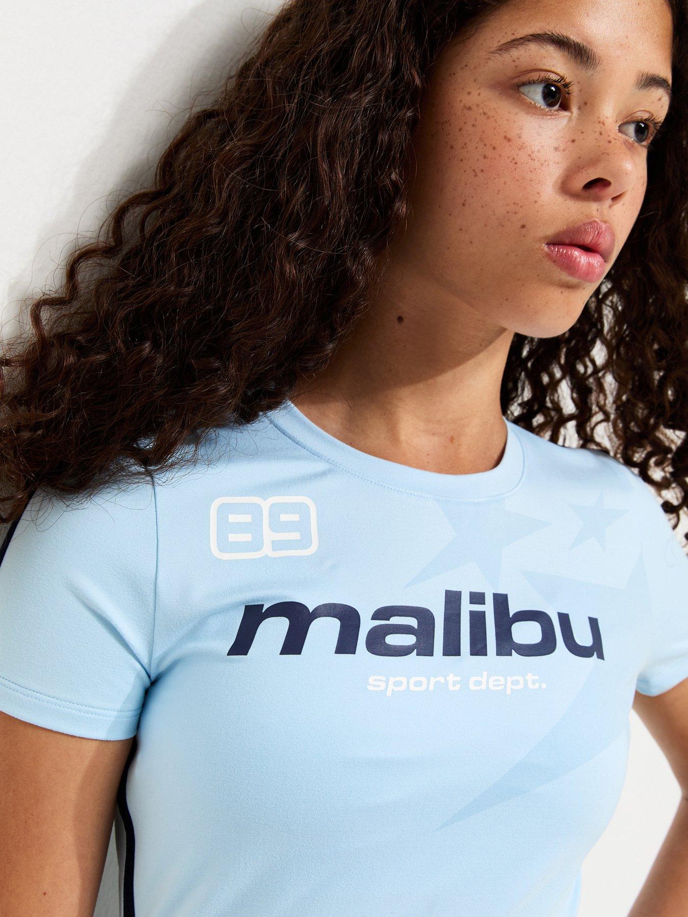 Image 4 of 5 of New Look 915 Girls Malibu 89 Fitted T-Shirt - Light Blue