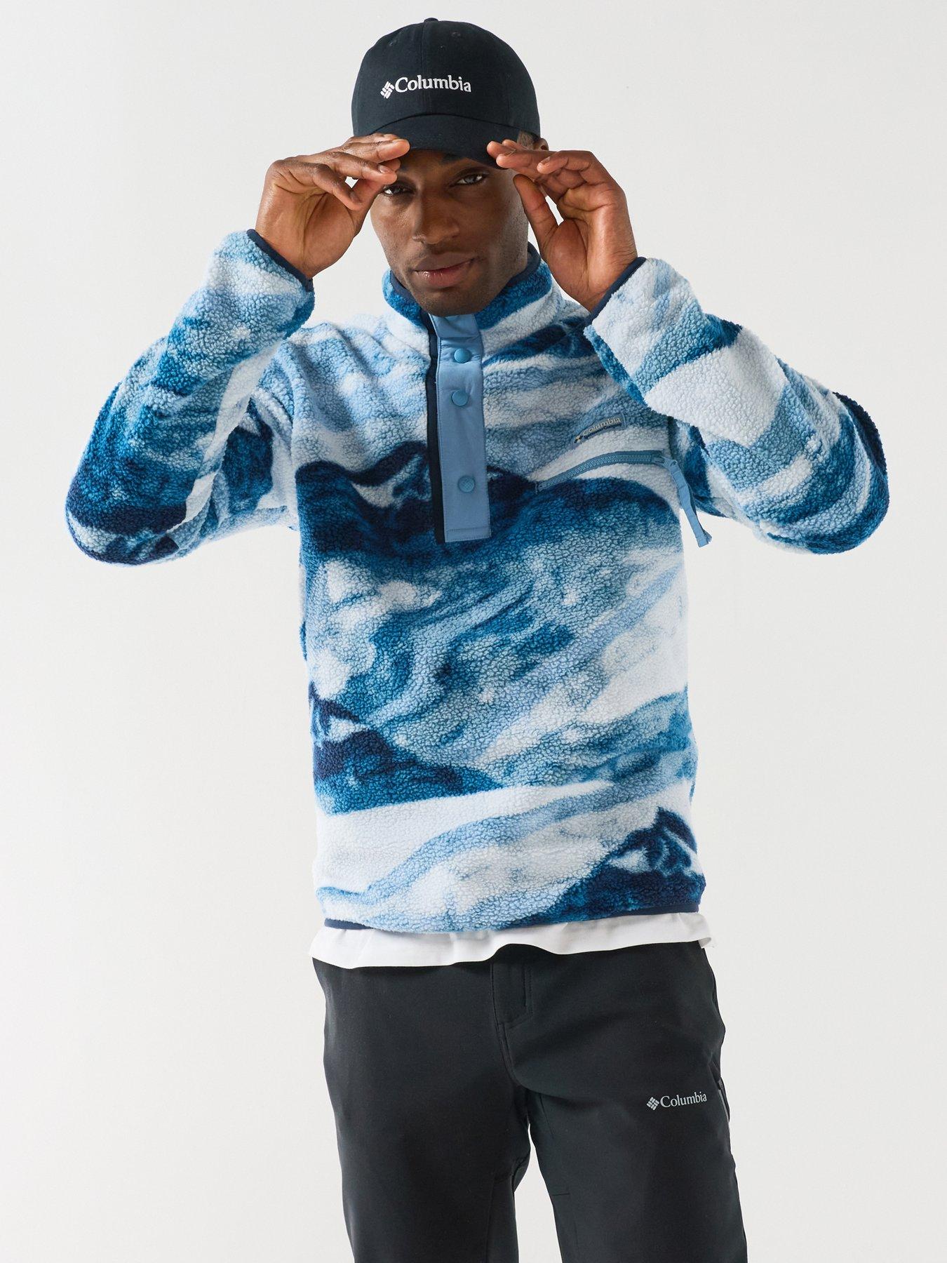 Columbia Mens Helvetia IIK Printed 1/2 Snap Fleece - Blue