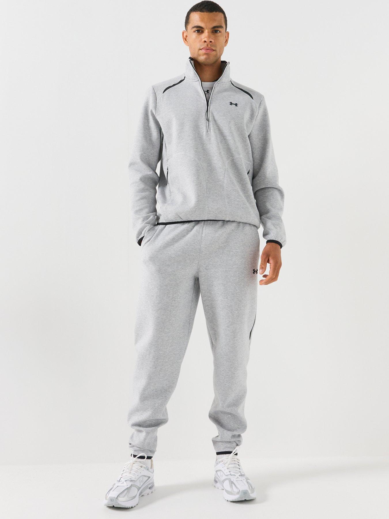 Image 3 of 6 of UNDER ARMOUR Mens Unstoppable Stretch 1/2 Zip Pocket Training Sweatshirt - Grey