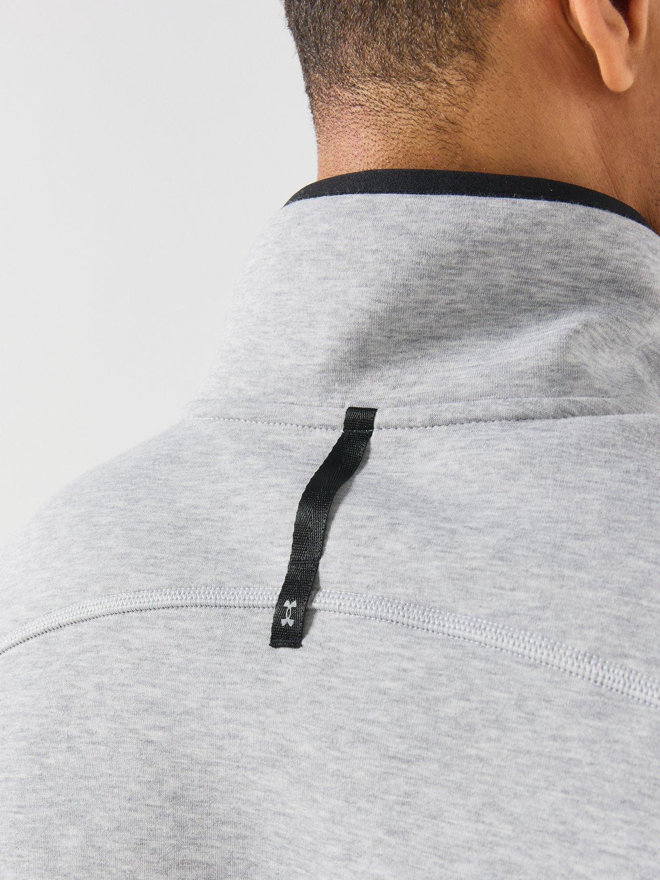 Image 5 of 6 of UNDER ARMOUR Mens Unstoppable Stretch 1/2 Zip Pocket Training Sweatshirt - Grey