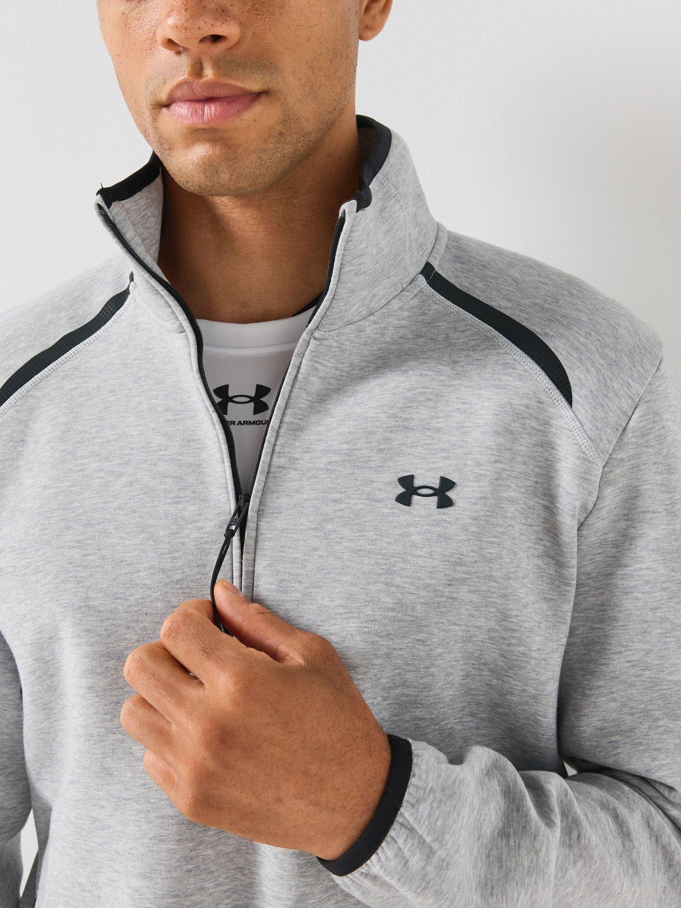 Image 6 of 6 of UNDER ARMOUR Mens Unstoppable Stretch 1/2 Zip Pocket Training Sweatshirt - Grey