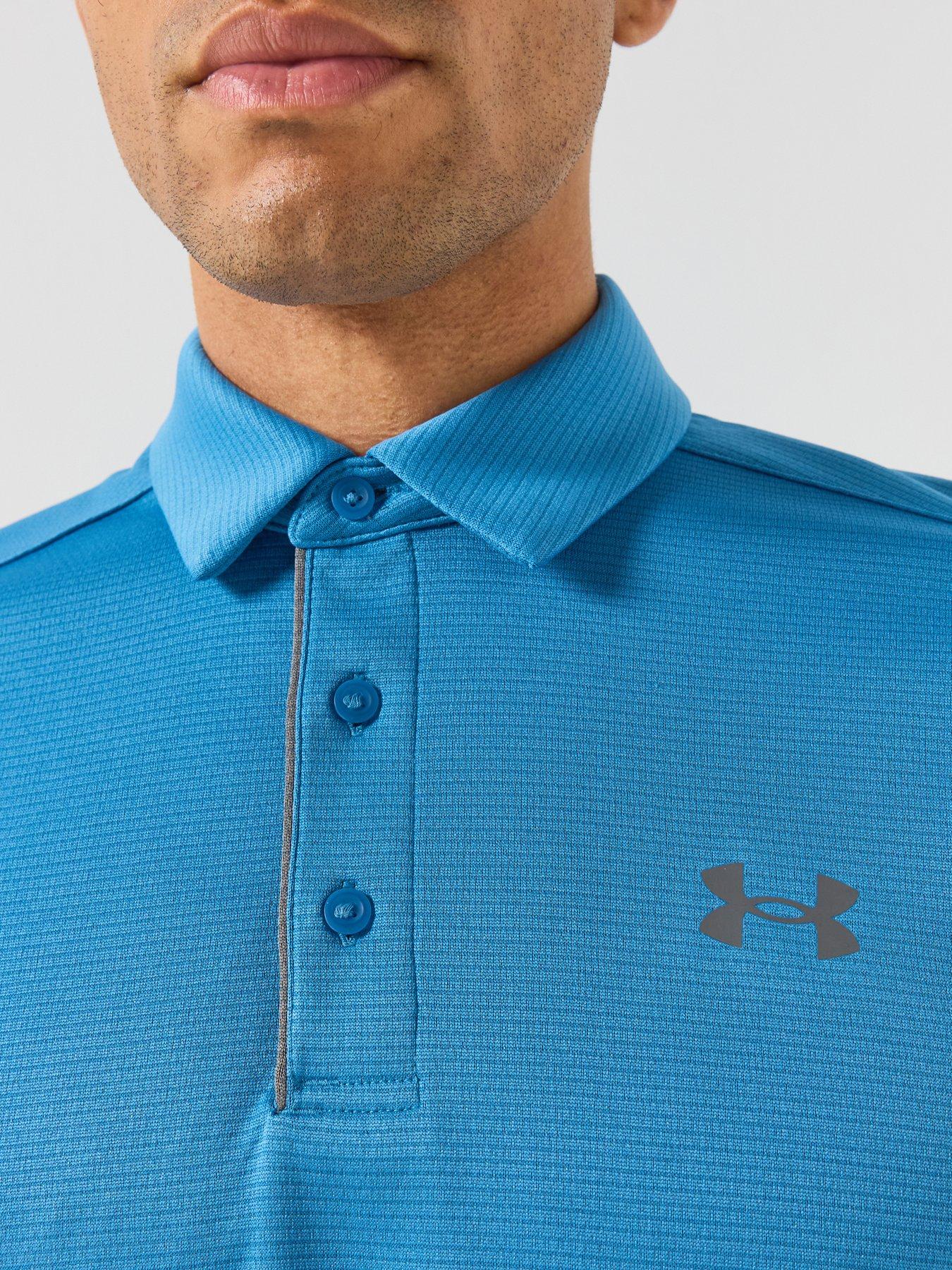 Image 4 of 6 of UNDER ARMOUR Men's Tech Polo - Aegean Blue / Graphite