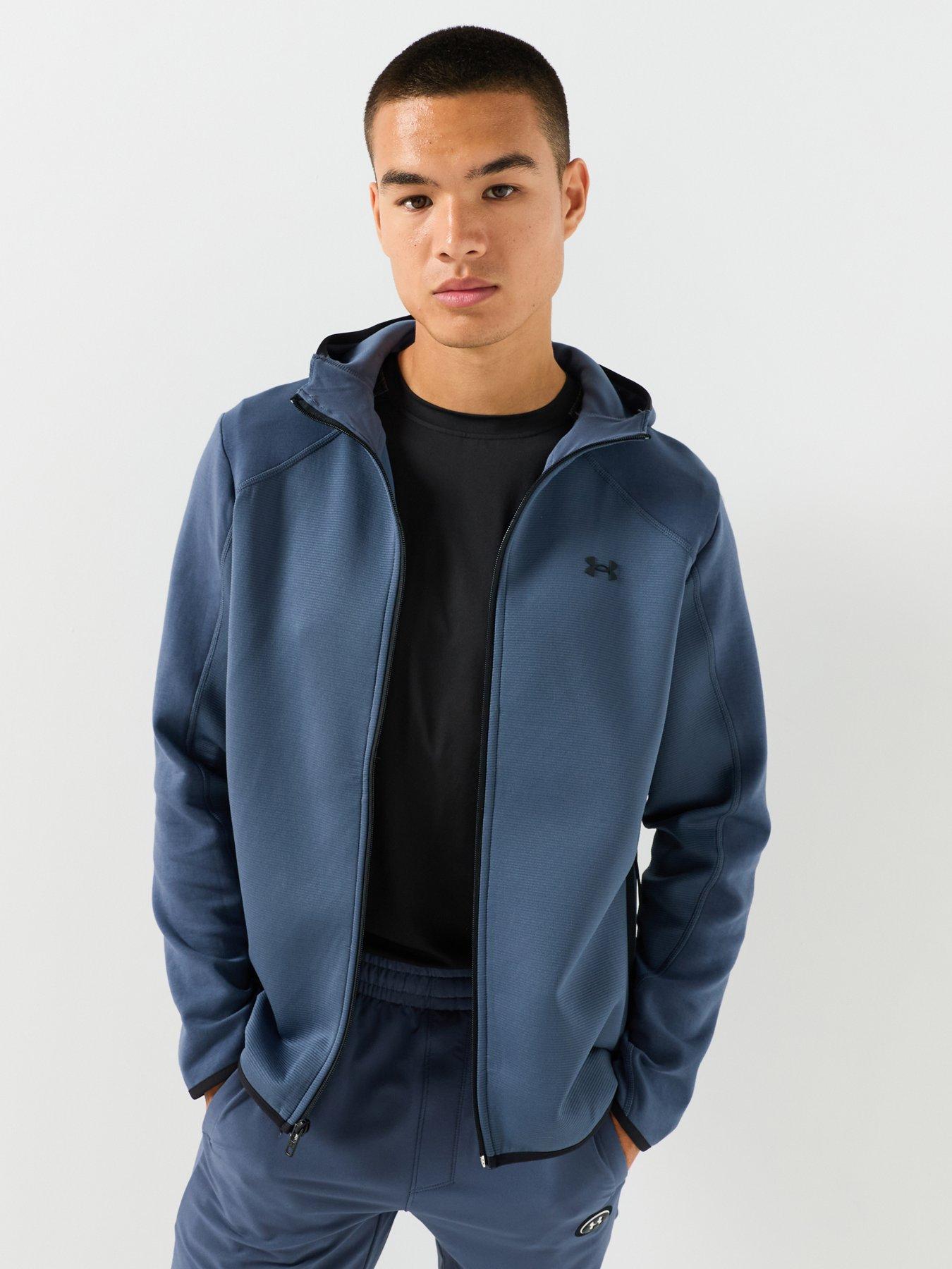 Under Armour Mens Training Unstoppable Fleece Textured Full Zip - Grey