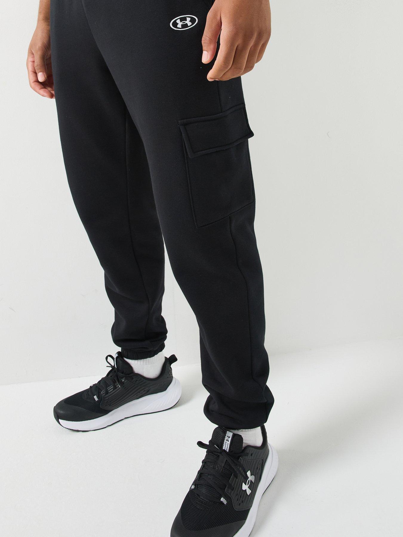 Image 4 of 5 of UNDER ARMOUR Mens Training Rival Fleece Cargo Joggers - Black