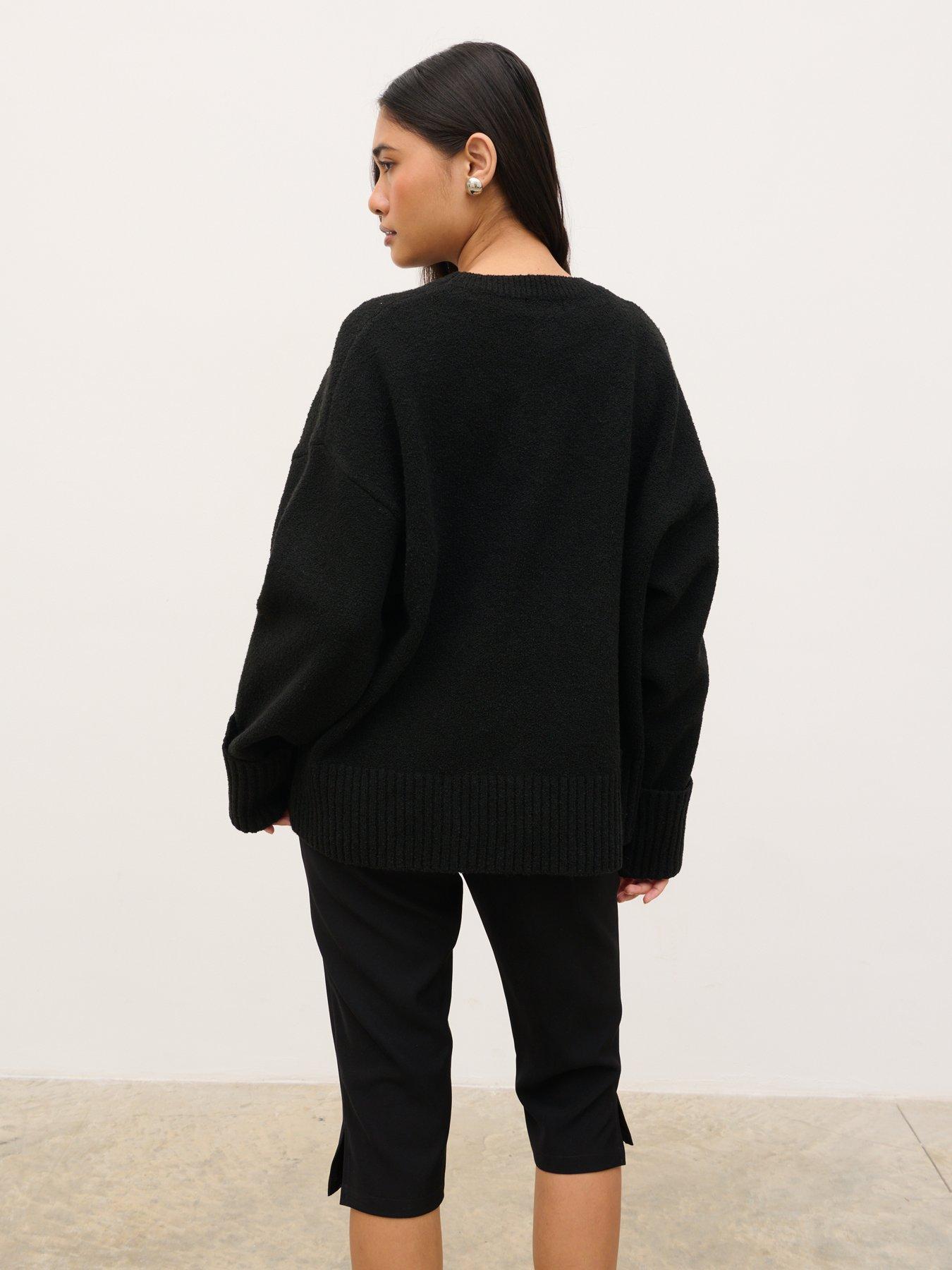 Image 2 of 4 of Pretty Lavish Camille Oversized Borg Jumper - Black
