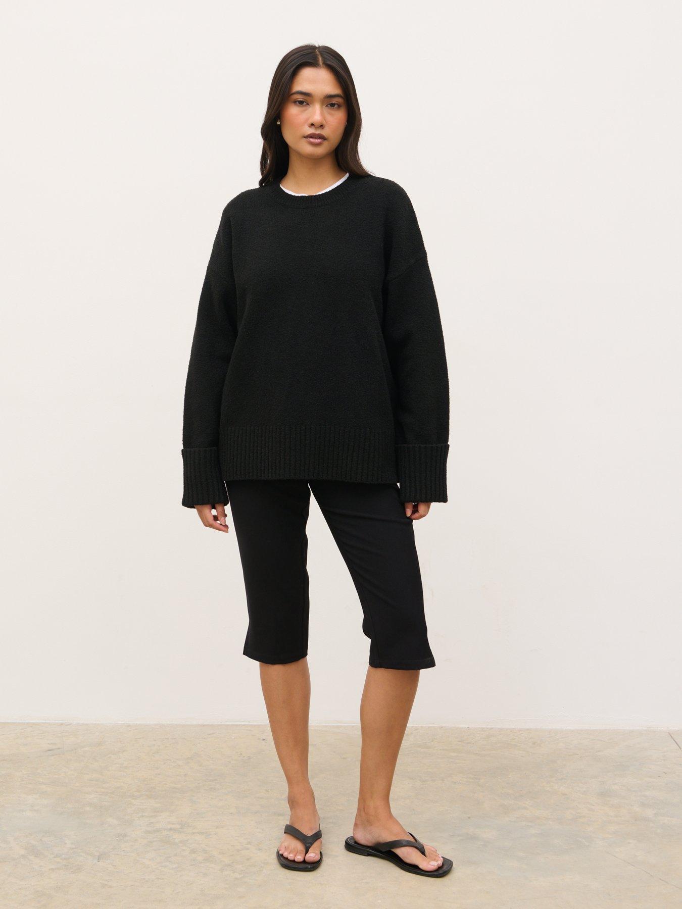 Image 3 of 4 of Pretty Lavish Camille Oversized Borg Jumper - Black