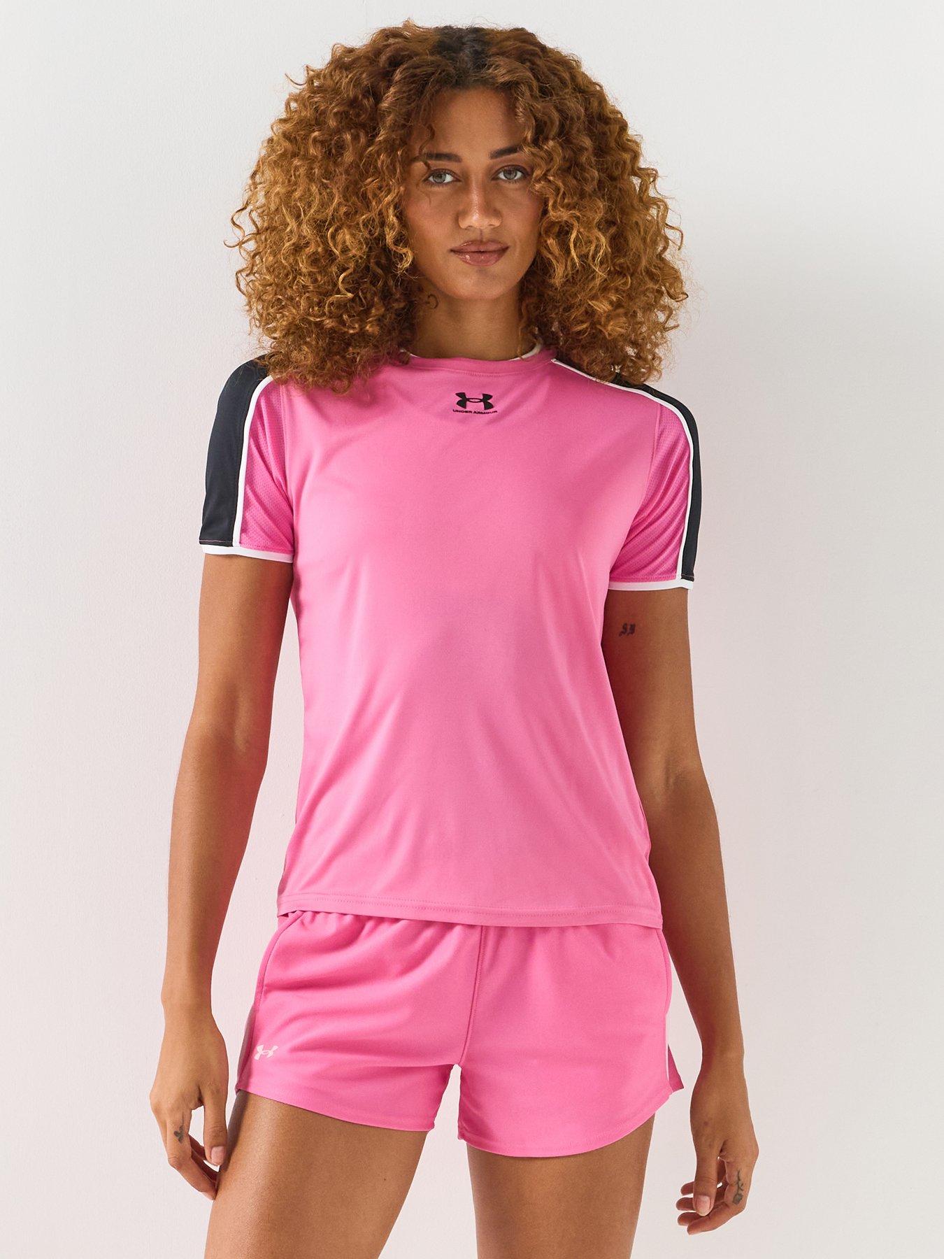Image 1 of 6 of UNDER ARMOUR Womens Challenger Train Short Sleeve Top - Pink