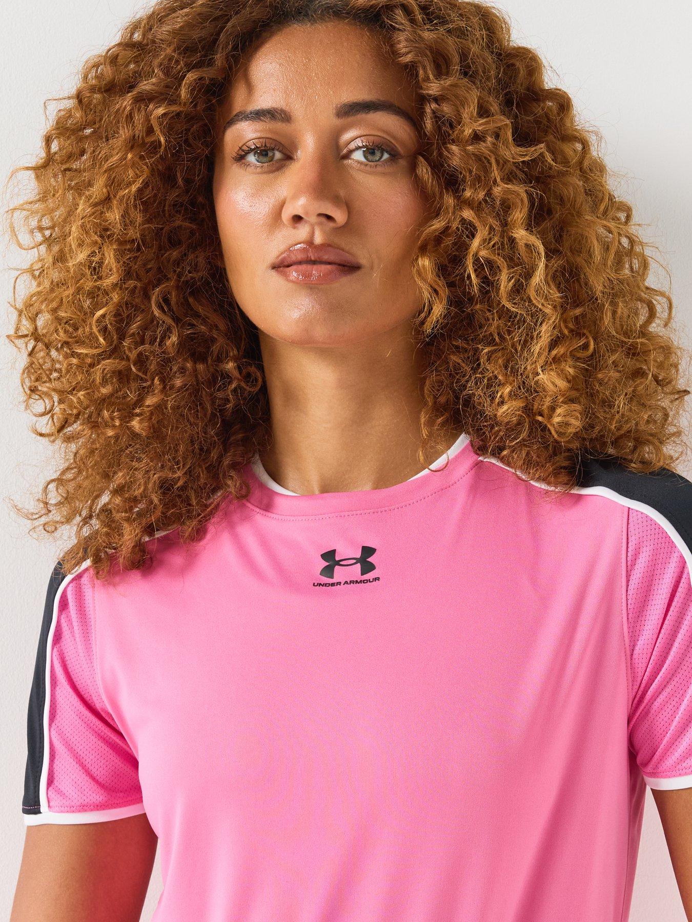 Image 4 of 6 of UNDER ARMOUR Womens Challenger Train Short Sleeve Top - Pink