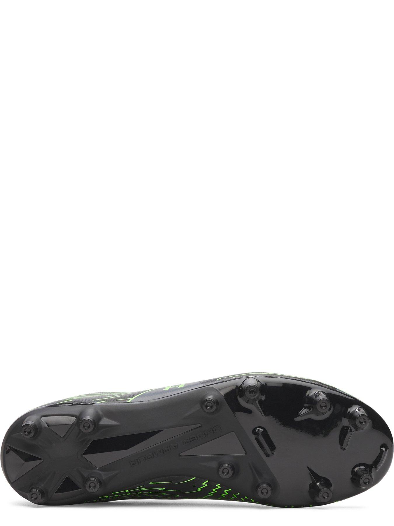 Image 5 of 5 of UNDER ARMOUR Junior Boys' Shadow Club 4 Firm Ground Football Boot - Black/Titan Grey/Hyper Green