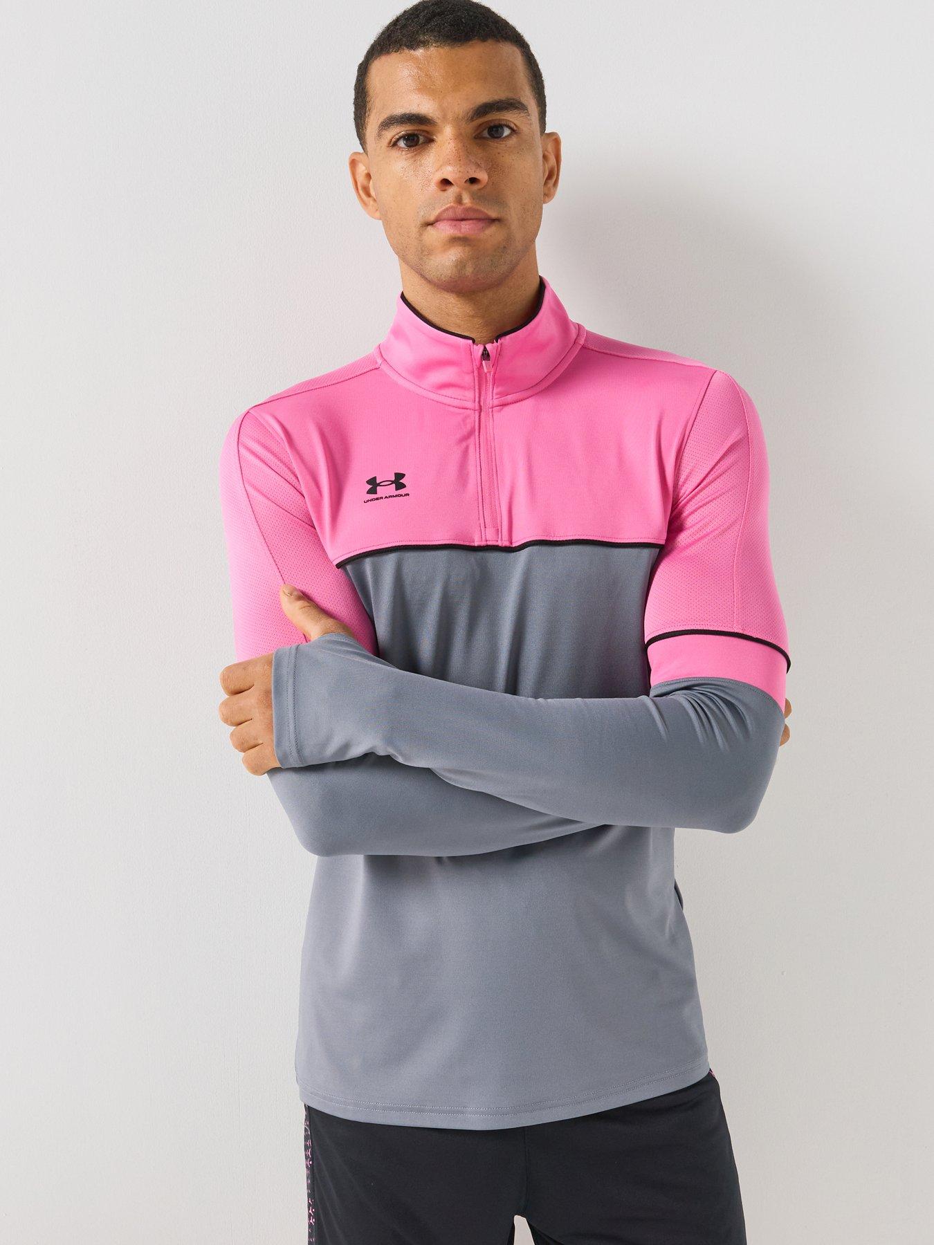 UNDER ARMOUR Mens Challenger Training Quarter Zip Midlayer Top - Grey