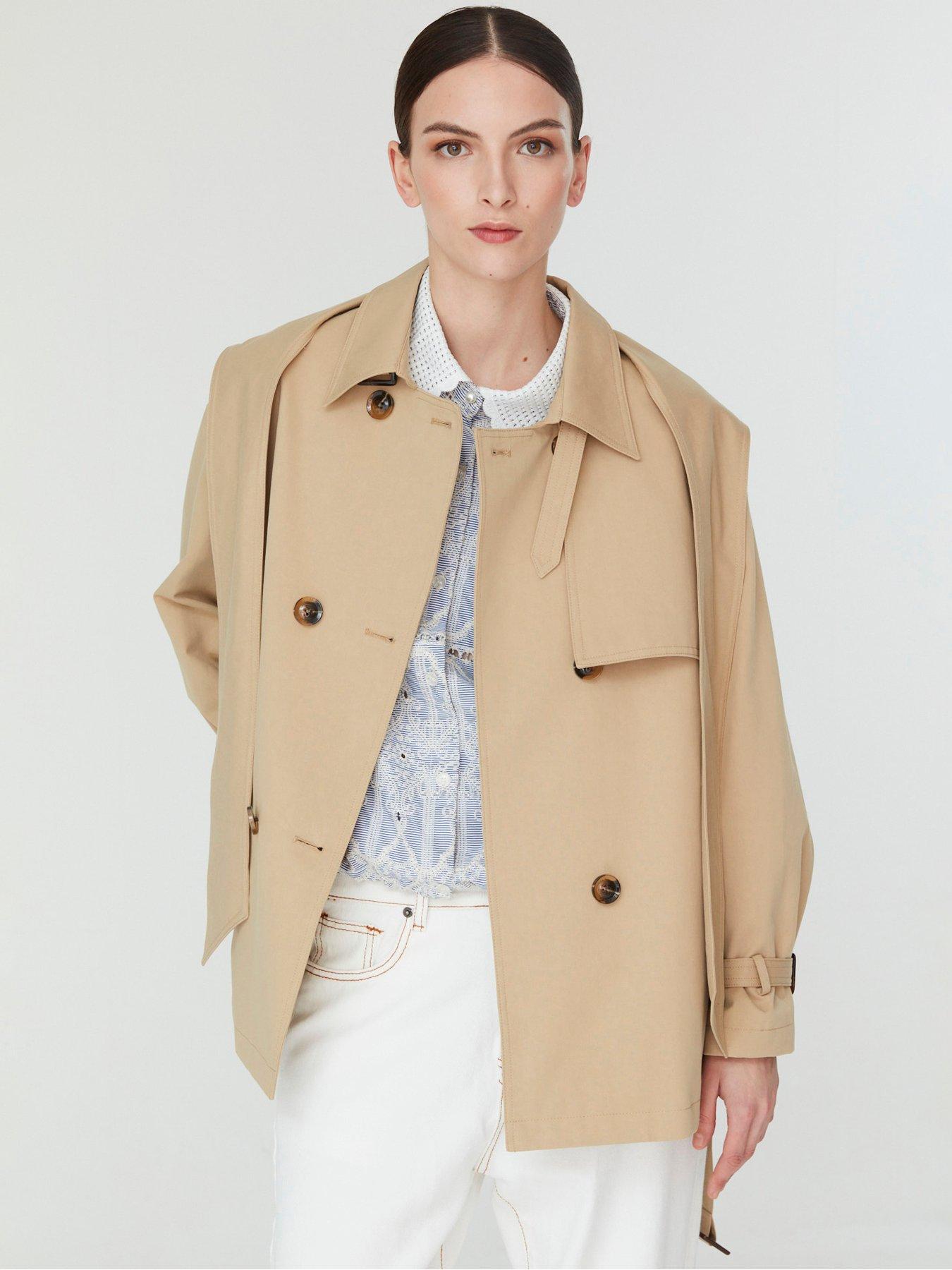 Jovonna London Selo 2 Women's Double Breasted Short Trench Coat - Beige