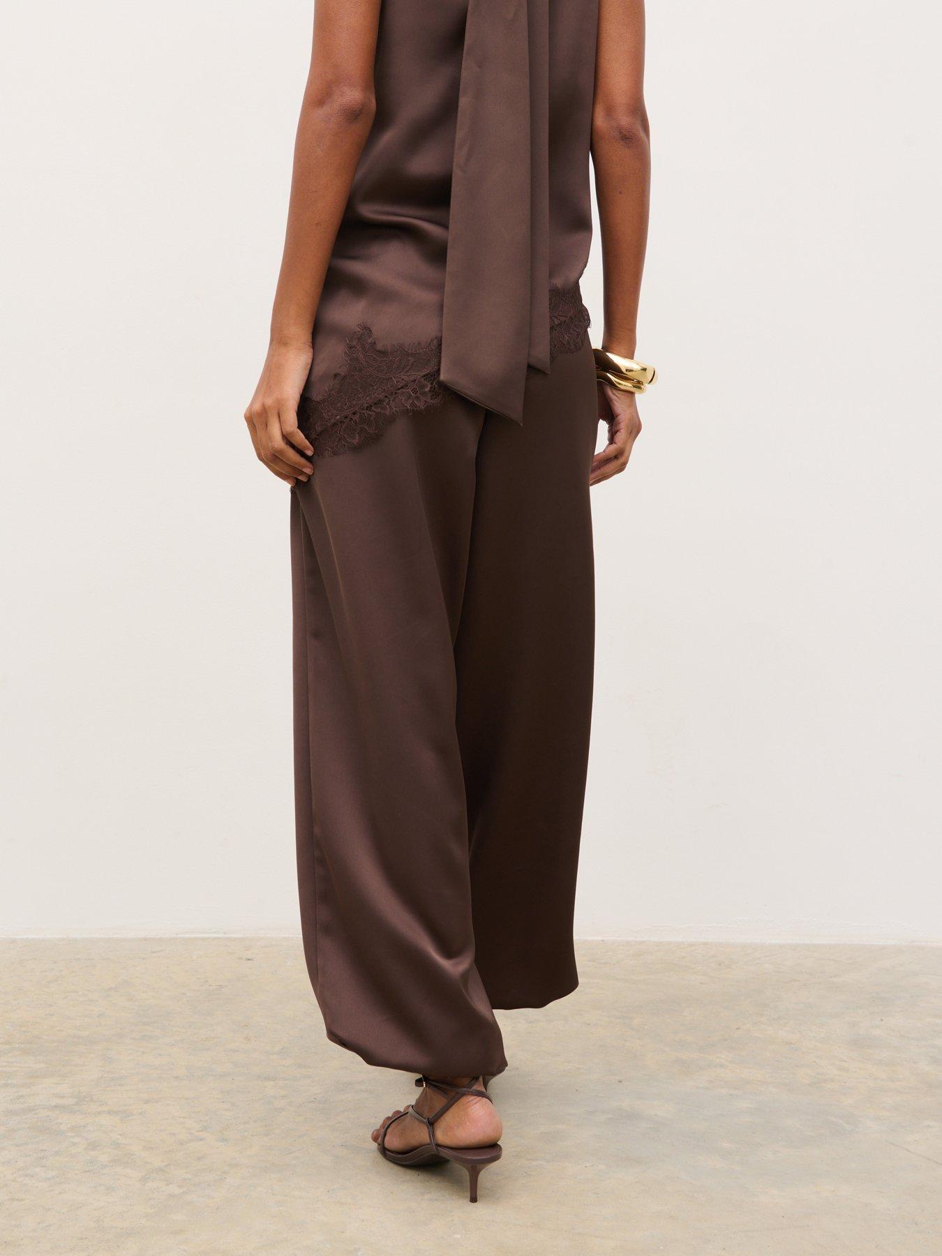 Image 2 of 4 of Pretty Lavish Breya Balloon Trousers - Brown