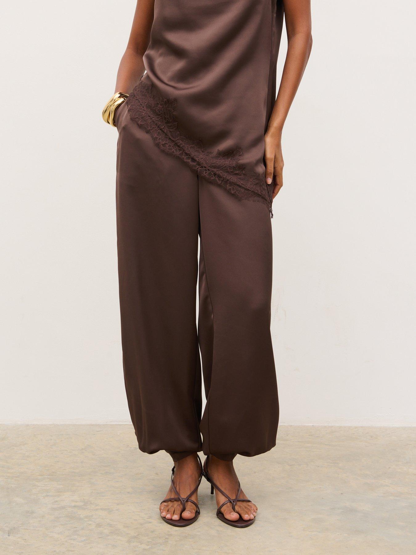 Image 4 of 4 of Pretty Lavish Breya Balloon Trousers - Brown