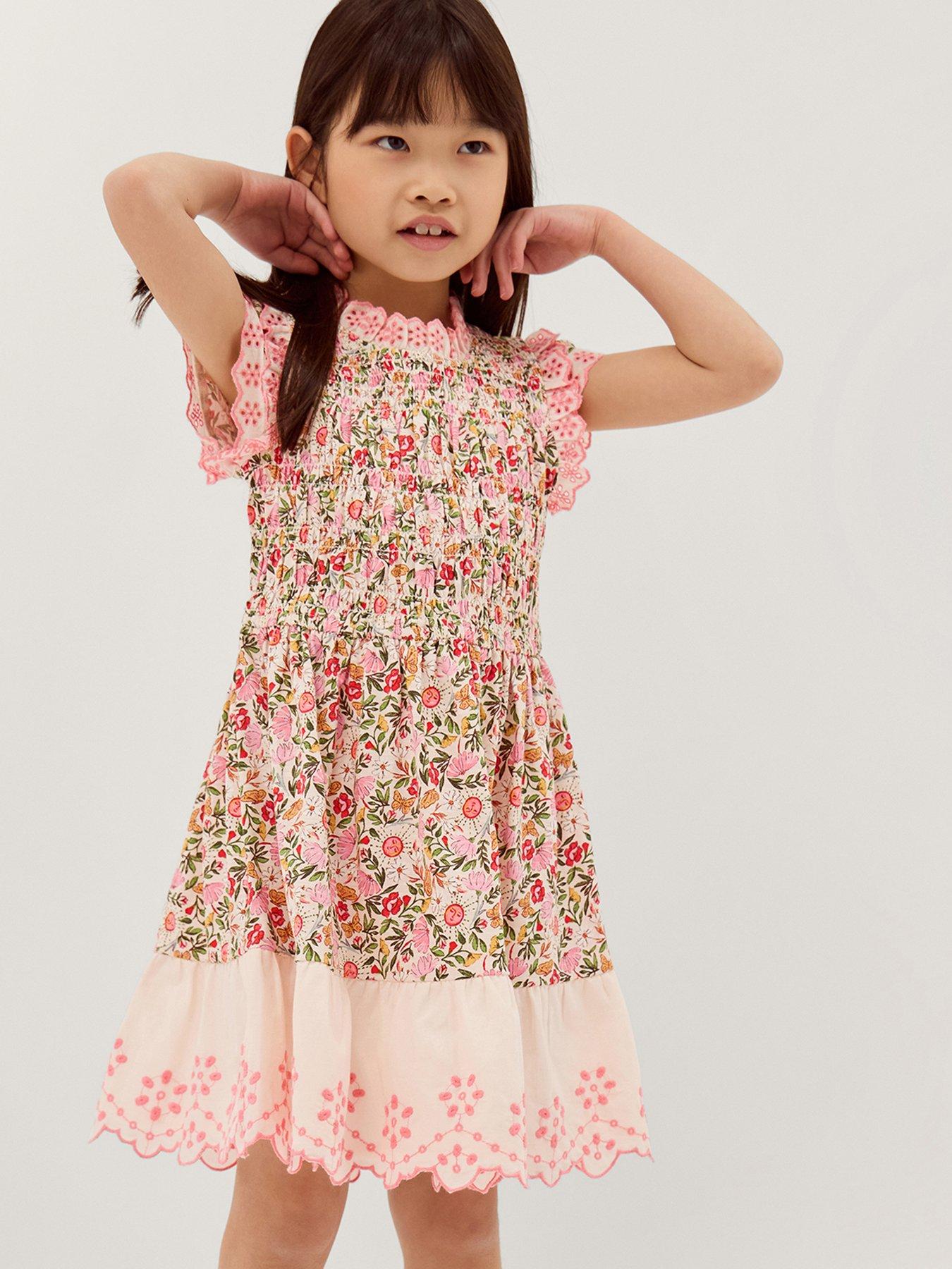 Image 1 of 4 of Monsoon Girls Summer Solstice Jersey Short Sleeve Dress - Multi
