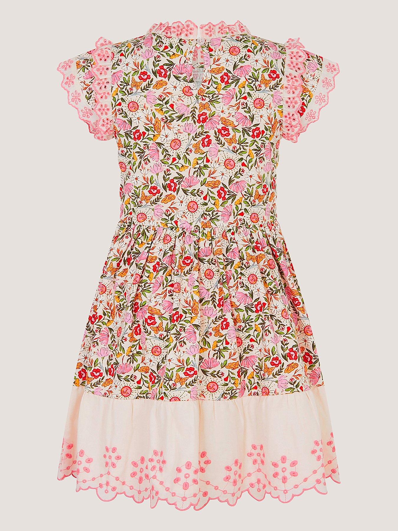 Image 3 of 4 of Monsoon Girls Summer Solstice Jersey Short Sleeve Dress - Multi