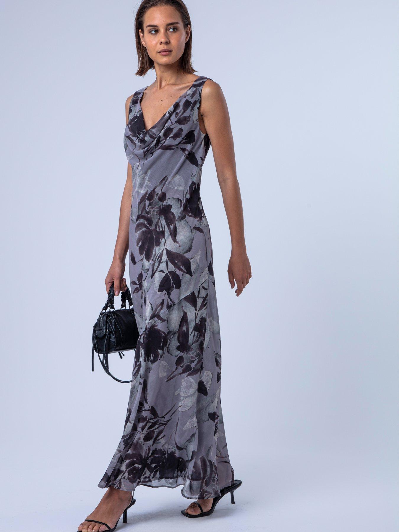 Image 6 of 7 of Religion Floral Print Maxi Dress - Grey