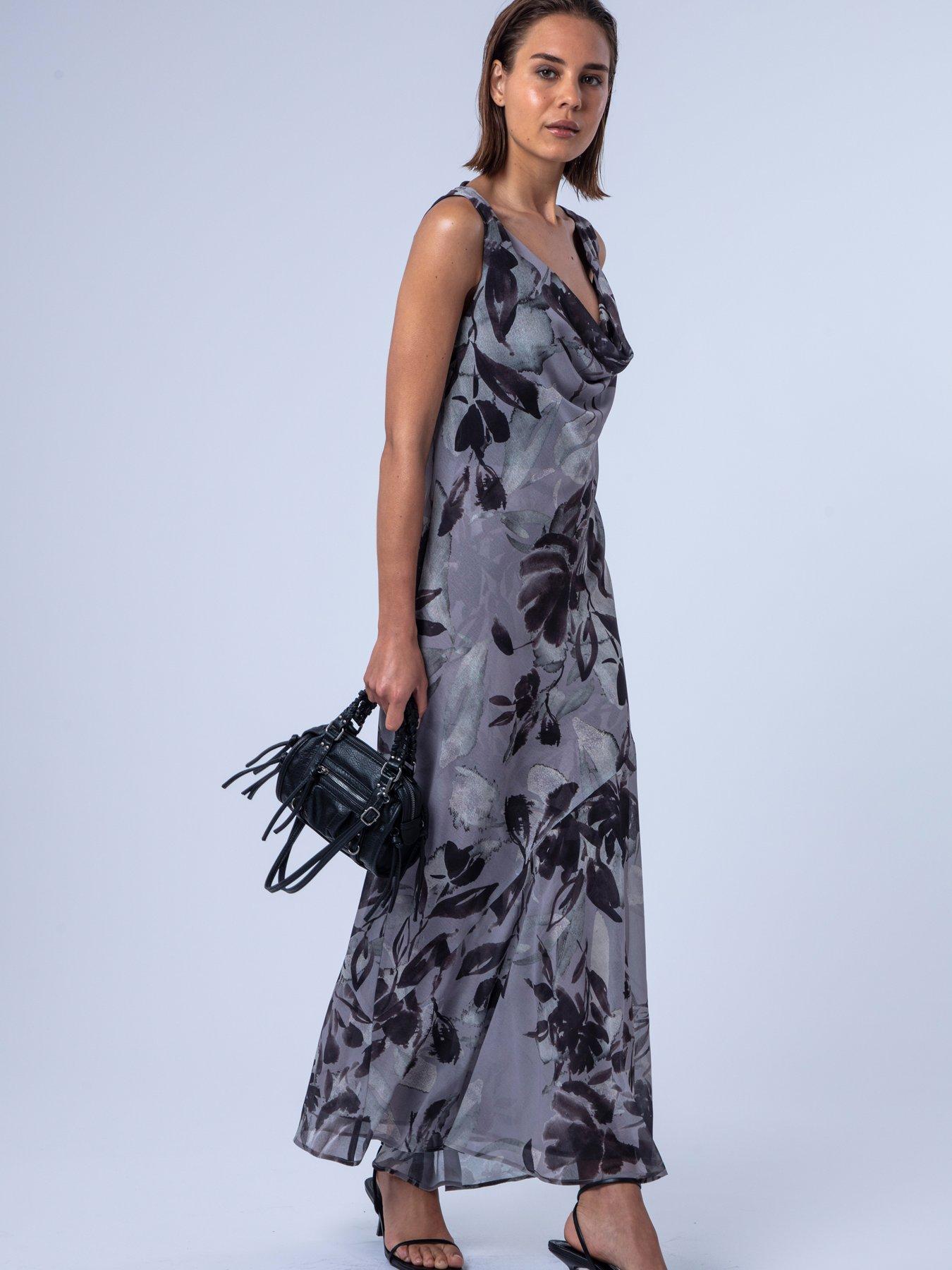Image 7 of 7 of Religion Floral Print Maxi Dress - Grey