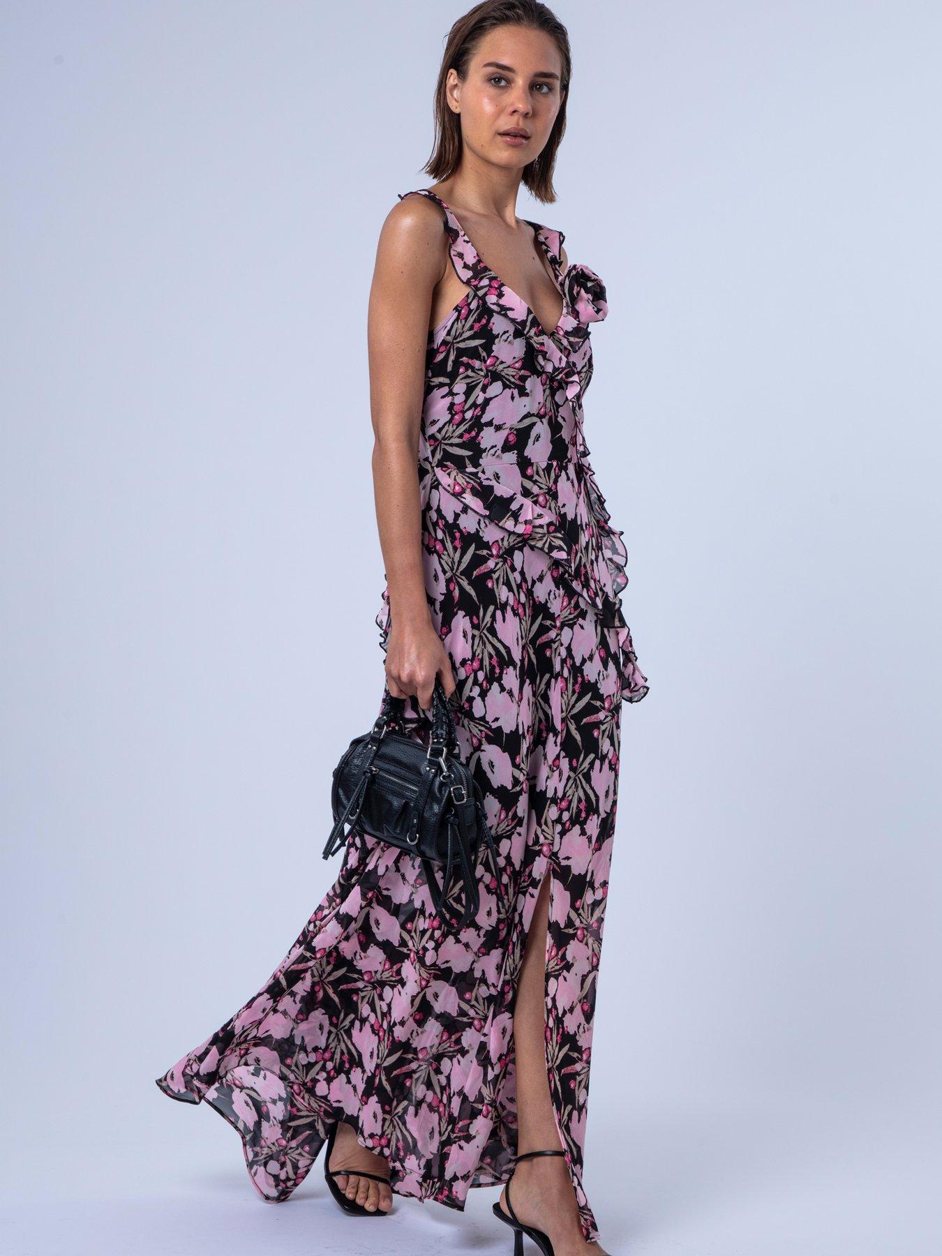 Image 6 of 7 of Religion Floral Prime Print Ruffle Dream Maxi Dress - Pink