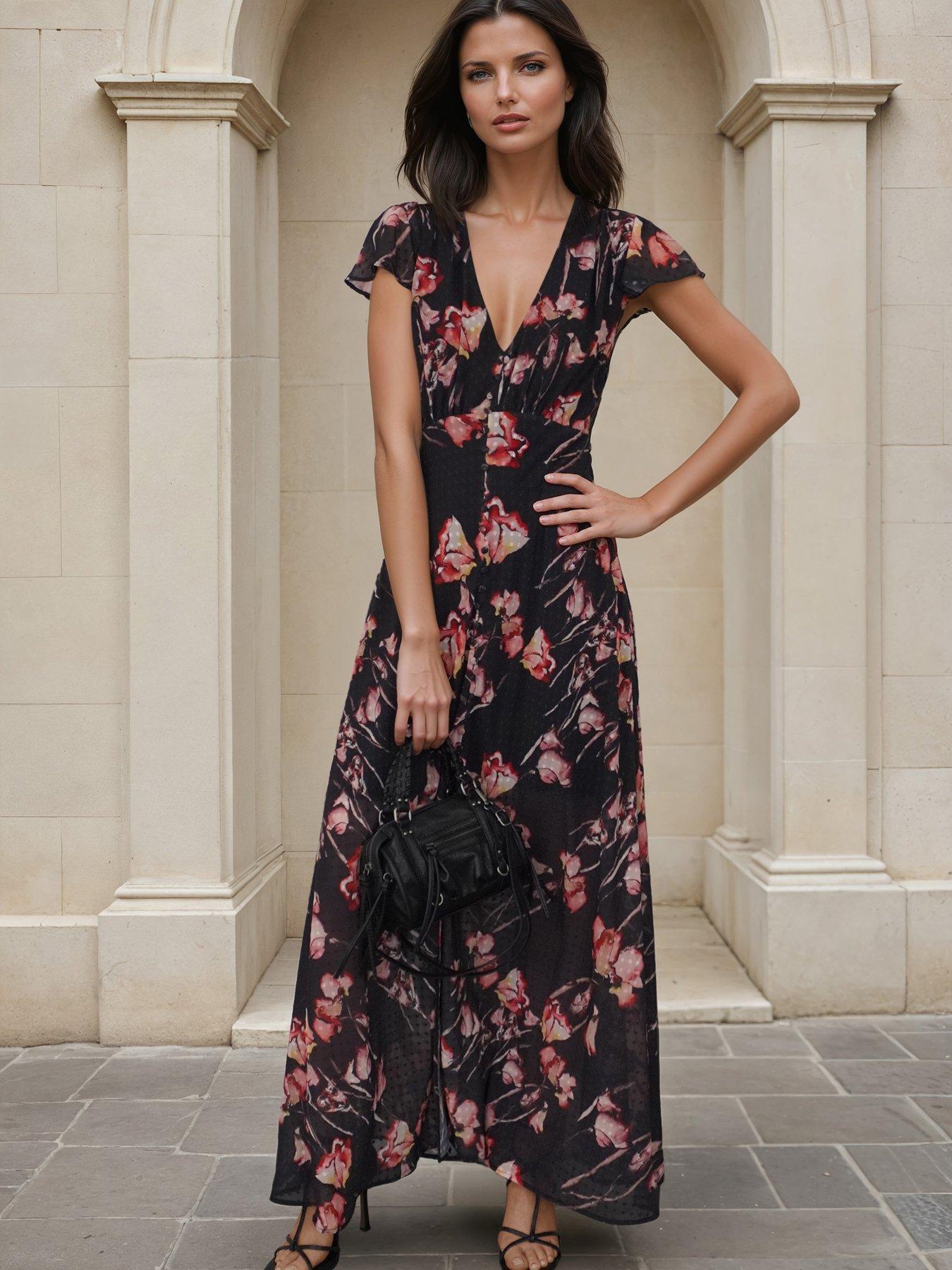 Image 2 of 7 of Religion Floral Print Maxi Dress - Pink