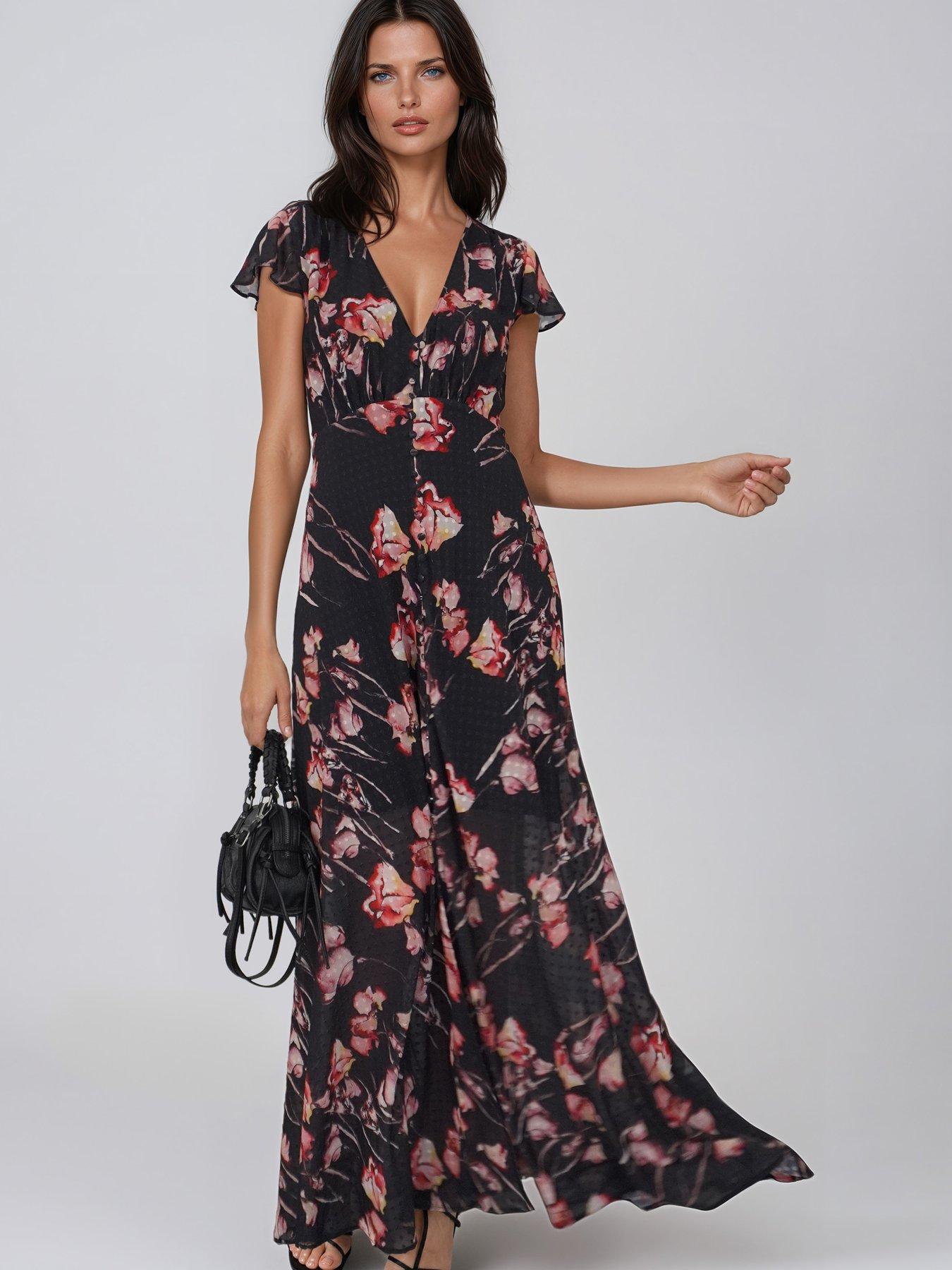 Image 3 of 7 of Religion Floral Print Maxi Dress - Pink