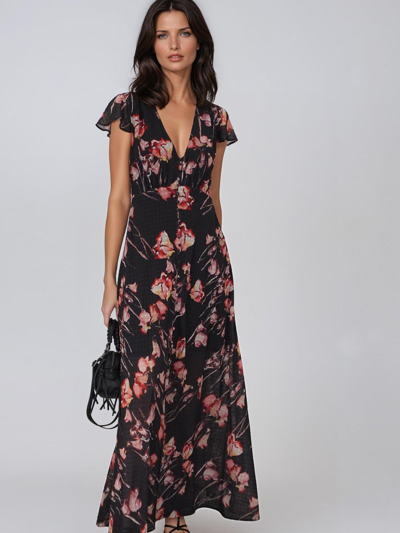Image 4 of 7 of Religion Floral Print Maxi Dress - Pink