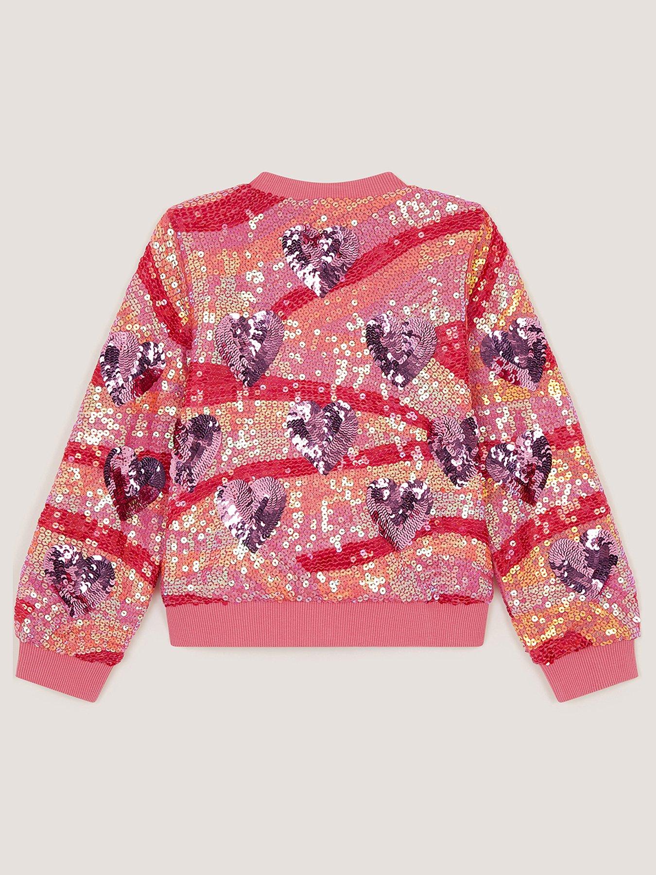 Image 3 of 4 of Monsoon Girls Summer Solstice Sequin Bomber Jacket - Pink